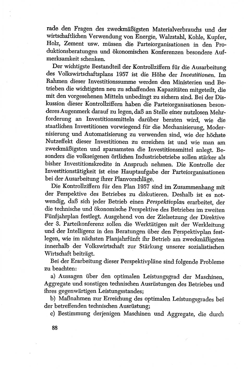 Dokumente der Sozialistischen Einheitspartei Deutschlands (SED) [Deutsche Demokratische Republik (DDR)] 1956-1957, Seite 88 (Dok. SED DDR 1956-1957, S. 88)