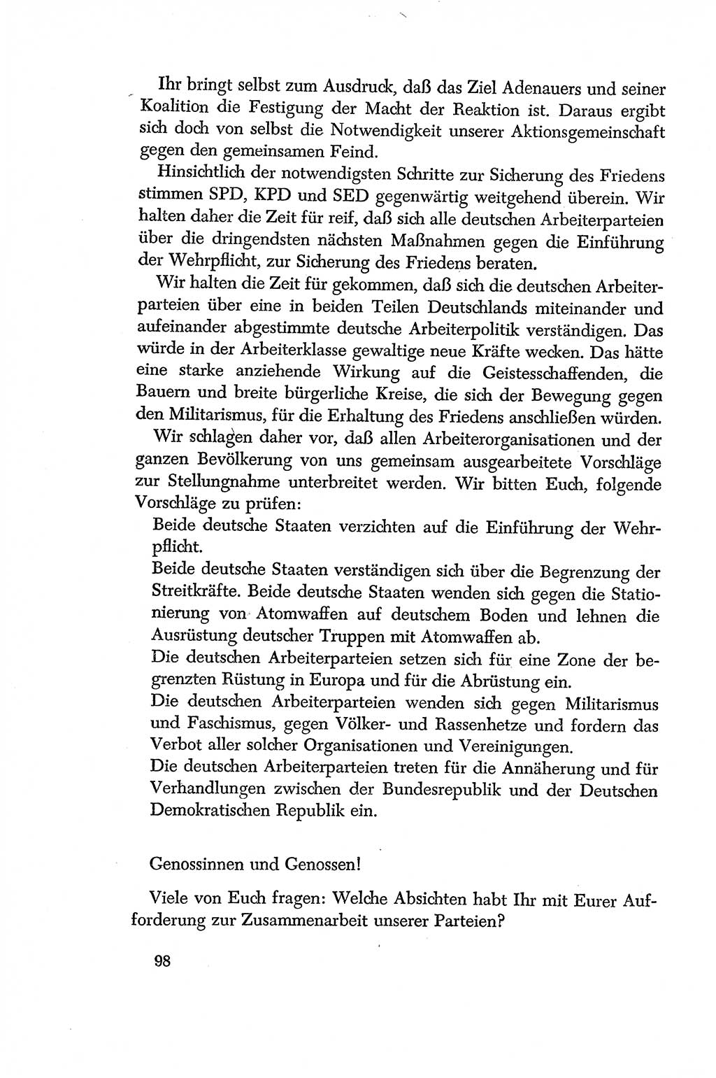 Dokumente der Sozialistischen Einheitspartei Deutschlands (SED) [Deutsche Demokratische Republik (DDR)] 1956-1957, Seite 98 (Dok. SED DDR 1956-1957, S. 98)