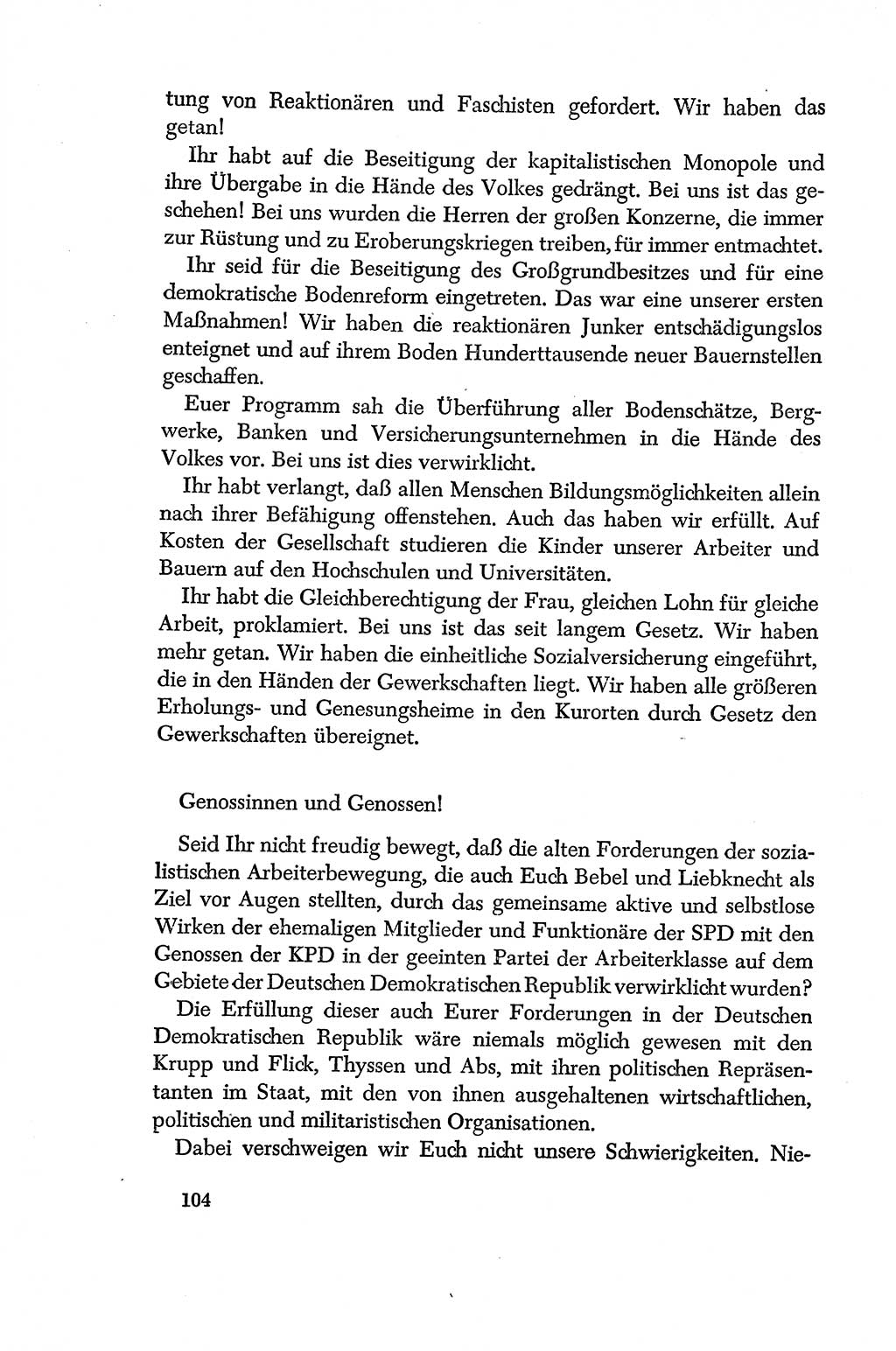 Dokumente der Sozialistischen Einheitspartei Deutschlands (SED) [Deutsche Demokratische Republik (DDR)] 1956-1957, Seite 104 (Dok. SED DDR 1956-1957, S. 104)