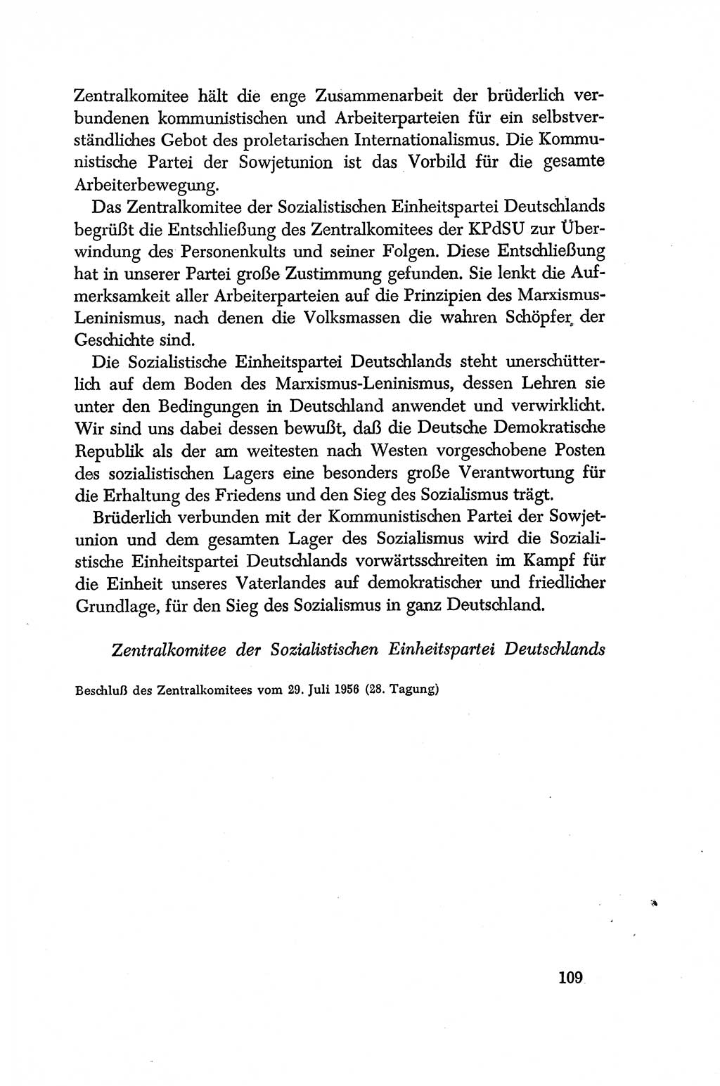 Dokumente der Sozialistischen Einheitspartei Deutschlands (SED) [Deutsche Demokratische Republik (DDR)] 1956-1957, Seite 109 (Dok. SED DDR 1956-1957, S. 109)