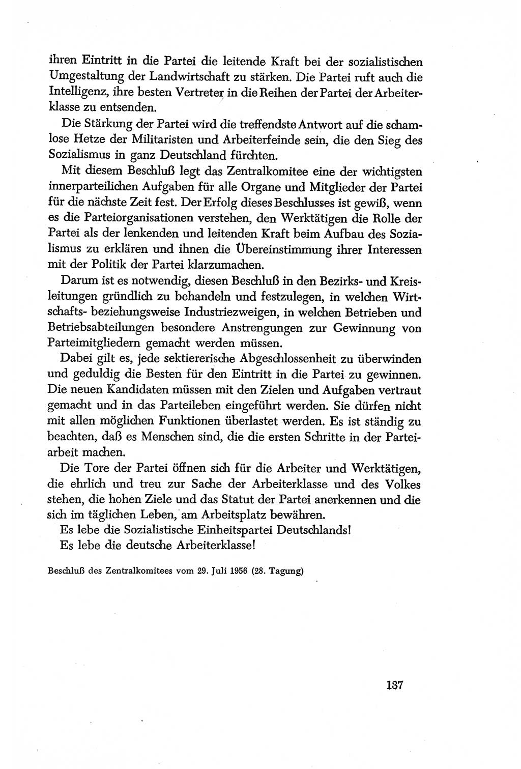 Dokumente der Sozialistischen Einheitspartei Deutschlands (SED) [Deutsche Demokratische Republik (DDR)] 1956-1957, Seite 137 (Dok. SED DDR 1956-1957, S. 137)