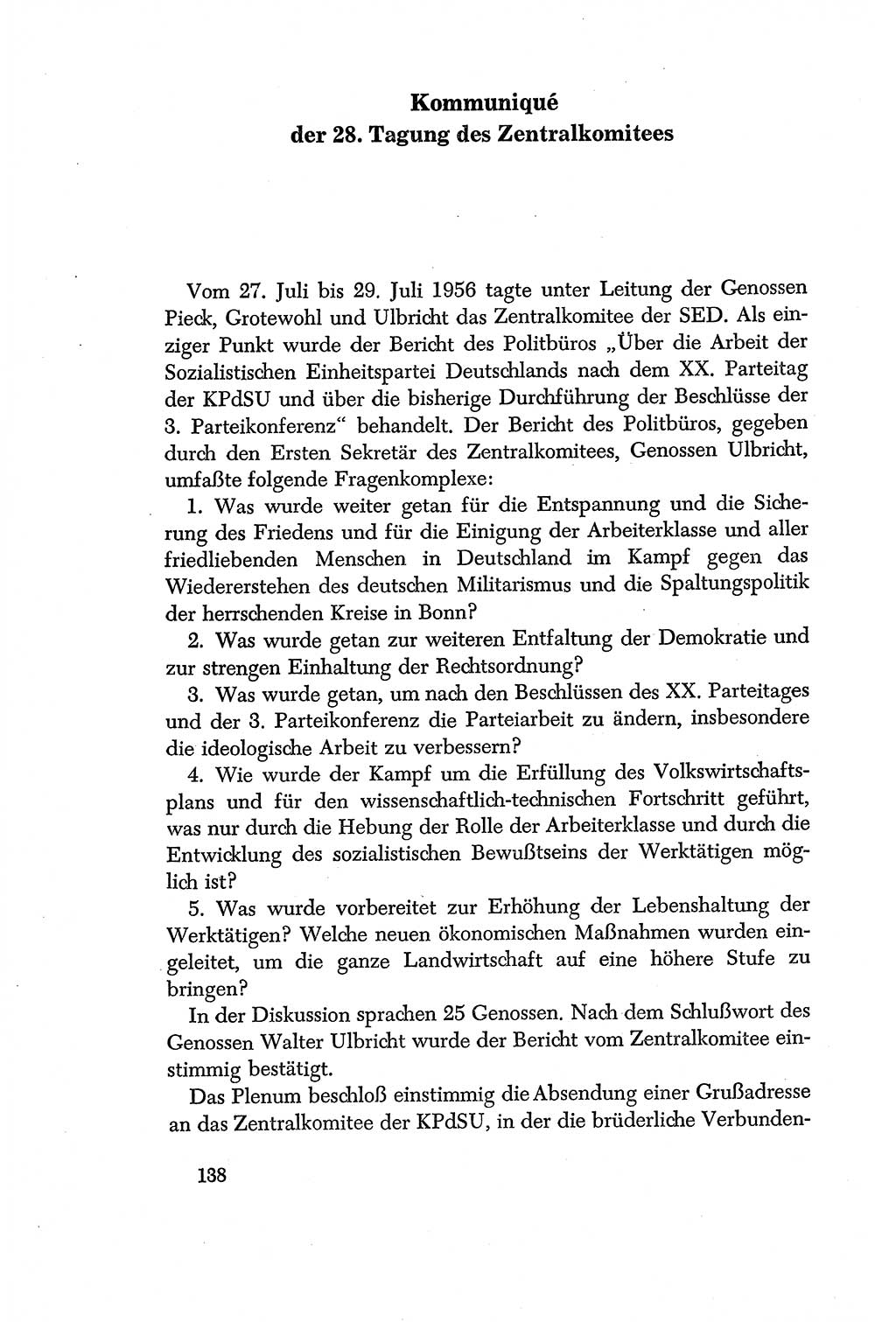 Dokumente der Sozialistischen Einheitspartei Deutschlands (SED) [Deutsche Demokratische Republik (DDR)] 1956-1957, Seite 138 (Dok. SED DDR 1956-1957, S. 138)