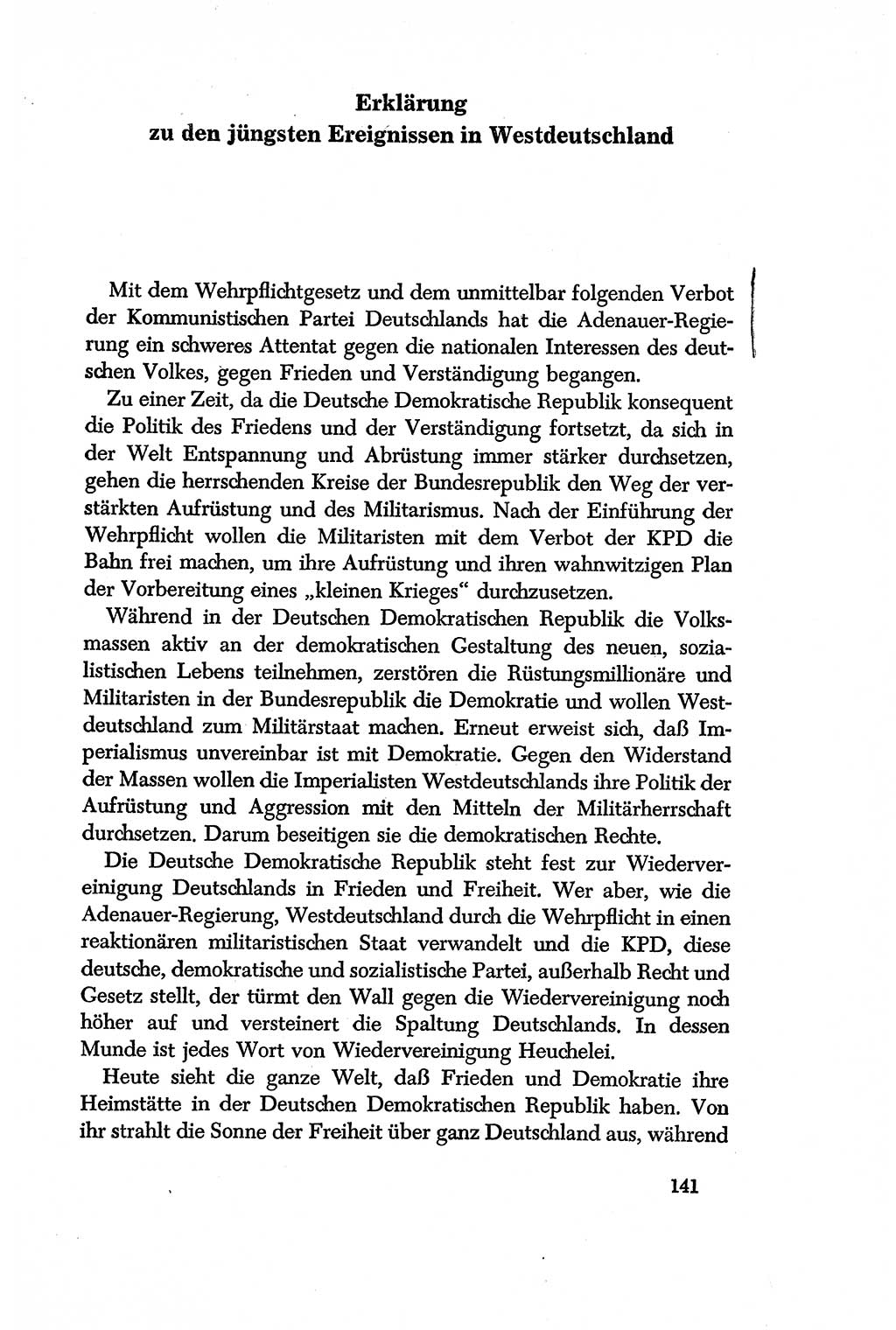 Dokumente der Sozialistischen Einheitspartei Deutschlands (SED) [Deutsche Demokratische Republik (DDR)] 1956-1957, Seite 141 (Dok. SED DDR 1956-1957, S. 141)