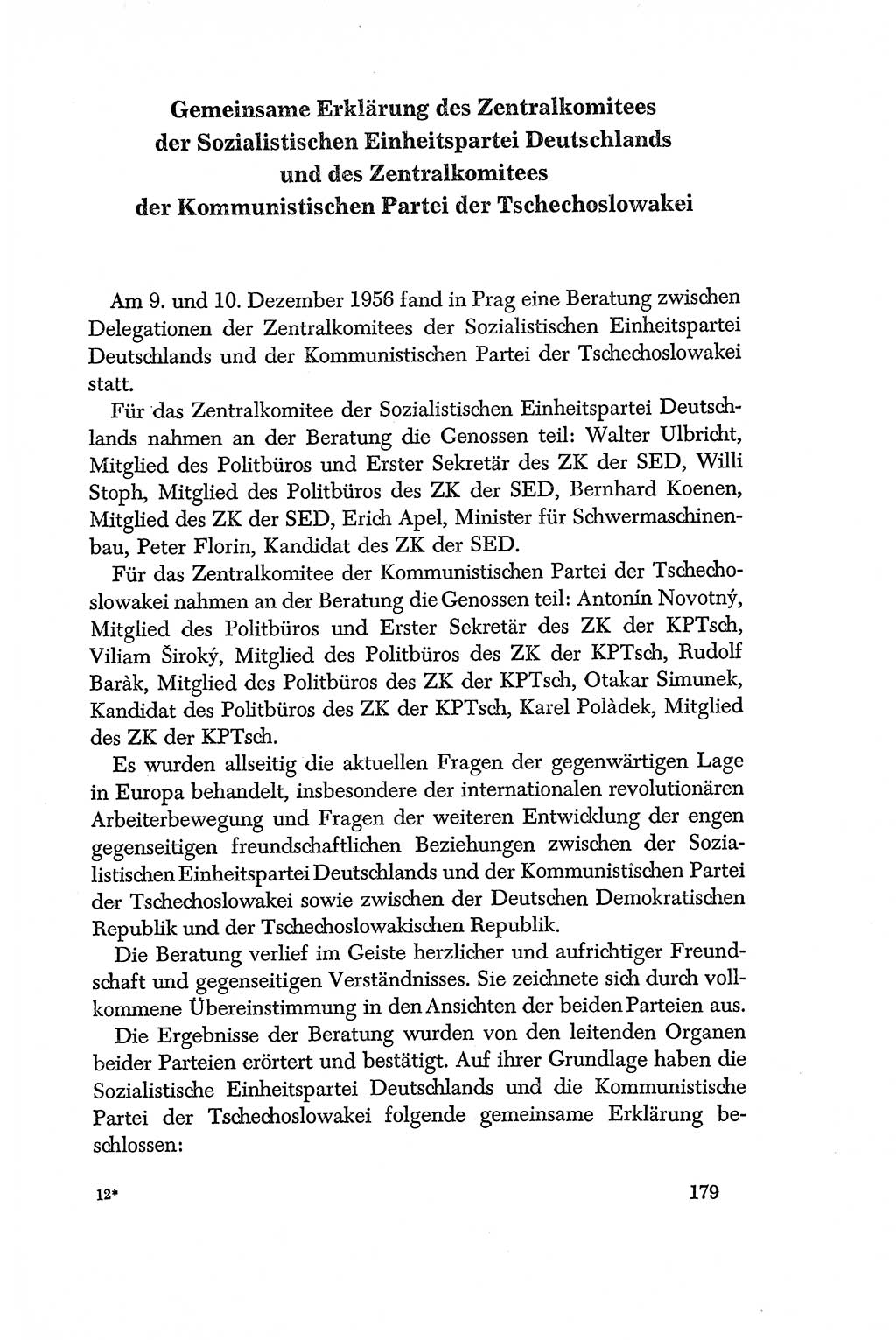 Dokumente der Sozialistischen Einheitspartei Deutschlands (SED) [Deutsche Demokratische Republik (DDR)] 1956-1957, Seite 179 (Dok. SED DDR 1956-1957, S. 179)