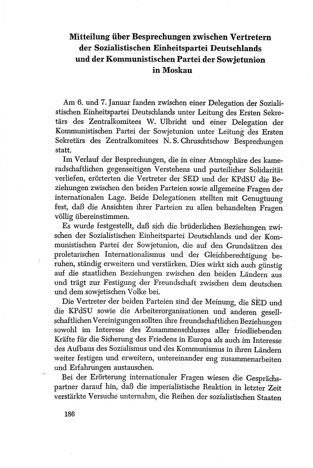 Dokumente der Sozialistischen Einheitspartei Deutschlands (SED) [Deutsche Demokratische Republik (DDR)] 1956-1957, Seite 186 (Dok. SED DDR 1956-1957, S. 186)