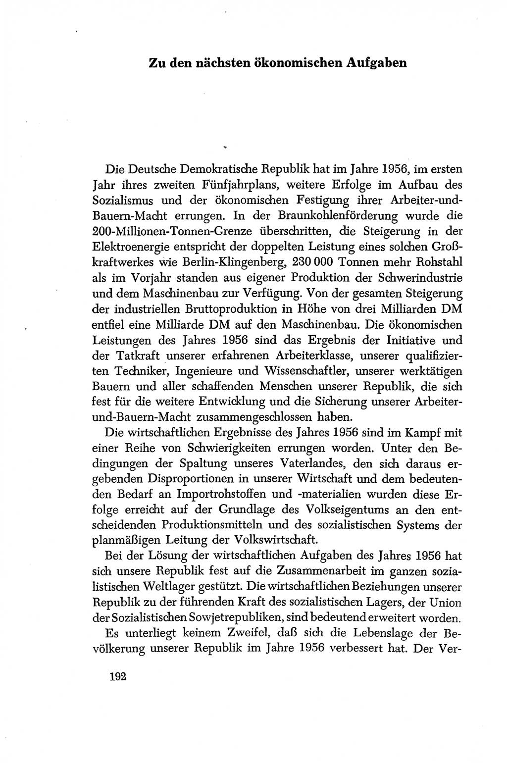 Dokumente der Sozialistischen Einheitspartei Deutschlands (SED) [Deutsche Demokratische Republik (DDR)] 1956-1957, Seite 192 (Dok. SED DDR 1956-1957, S. 192)