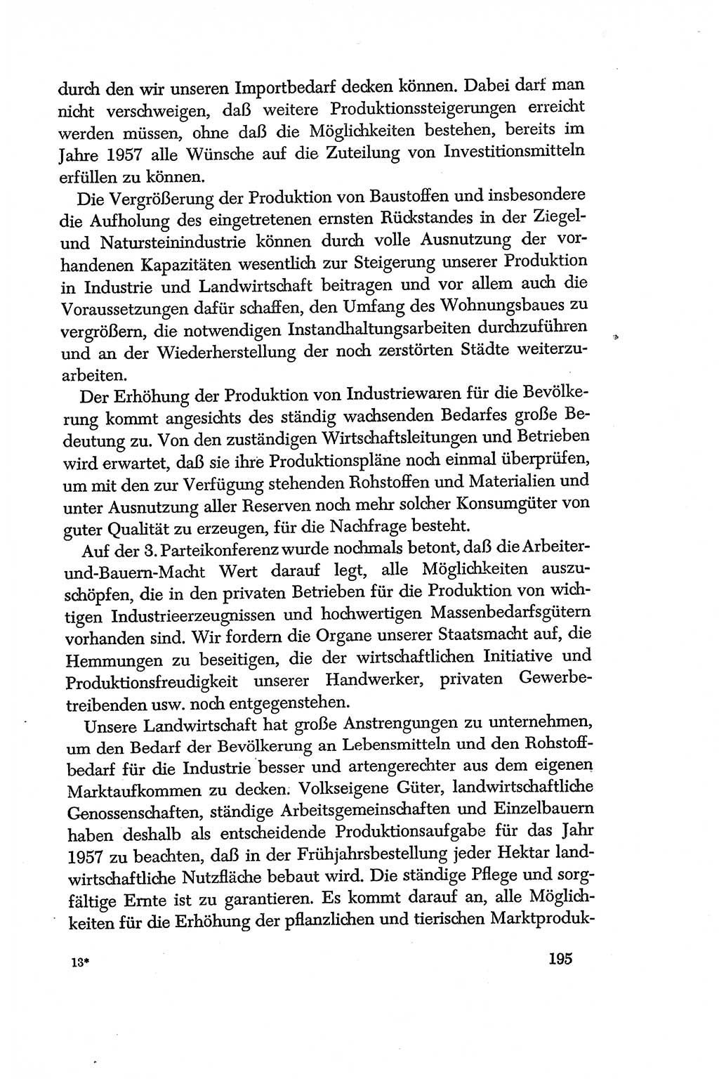 Dokumente der Sozialistischen Einheitspartei Deutschlands (SED) [Deutsche Demokratische Republik (DDR)] 1956-1957, Seite 195 (Dok. SED DDR 1956-1957, S. 195)