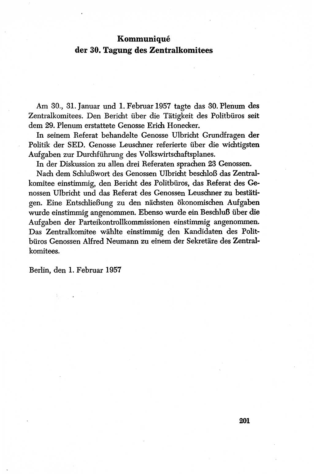 Dokumente der Sozialistischen Einheitspartei Deutschlands (SED) [Deutsche Demokratische Republik (DDR)] 1956-1957, Seite 201 (Dok. SED DDR 1956-1957, S. 201)