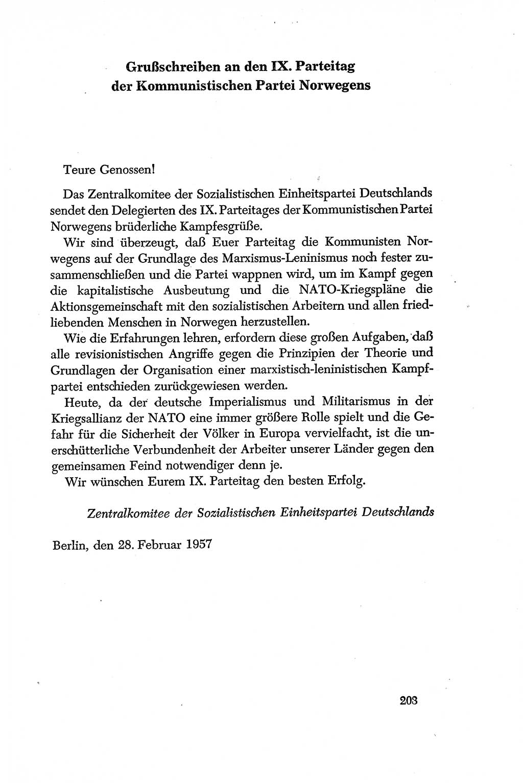 Dokumente der Sozialistischen Einheitspartei Deutschlands (SED) [Deutsche Demokratische Republik (DDR)] 1956-1957, Seite 203 (Dok. SED DDR 1956-1957, S. 203)