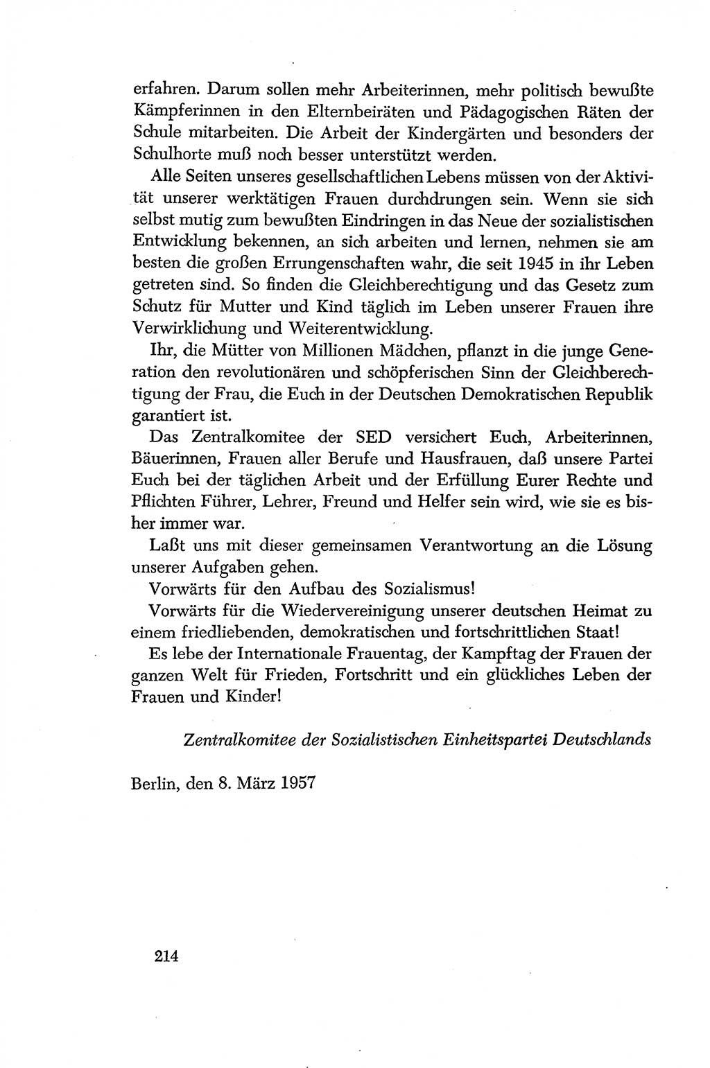 Dokumente der Sozialistischen Einheitspartei Deutschlands (SED) [Deutsche Demokratische Republik (DDR)] 1956-1957, Seite 214 (Dok. SED DDR 1956-1957, S. 214)