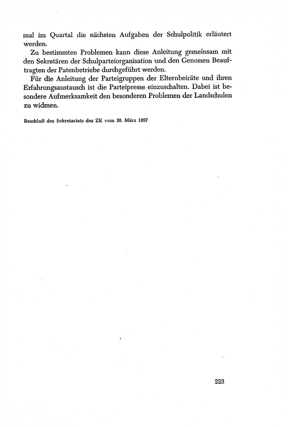 Dokumente der Sozialistischen Einheitspartei Deutschlands (SED) [Deutsche Demokratische Republik (DDR)] 1956-1957, Seite 223 (Dok. SED DDR 1956-1957, S. 223)