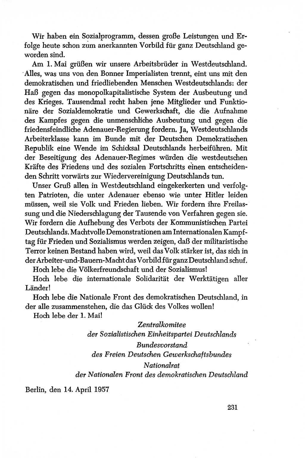 Dokumente der Sozialistischen Einheitspartei Deutschlands (SED) [Deutsche Demokratische Republik (DDR)] 1956-1957, Seite 231 (Dok. SED DDR 1956-1957, S. 231)