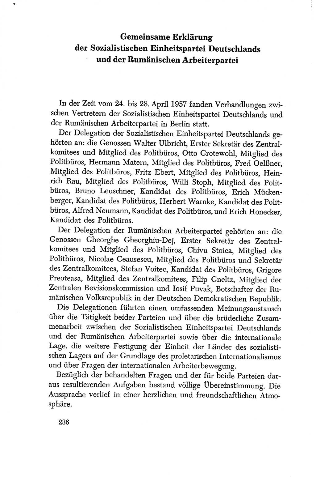 Dokumente der Sozialistischen Einheitspartei Deutschlands (SED) [Deutsche Demokratische Republik (DDR)] 1956-1957, Seite 236 (Dok. SED DDR 1956-1957, S. 236)