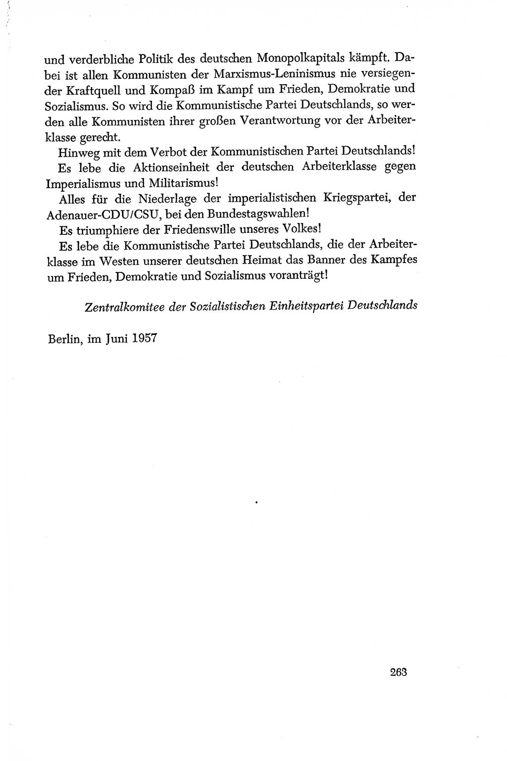 Dokumente der Sozialistischen Einheitspartei Deutschlands (SED) [Deutsche Demokratische Republik (DDR)] 1956-1957, Seite 263 (Dok. SED DDR 1956-1957, S. 263)