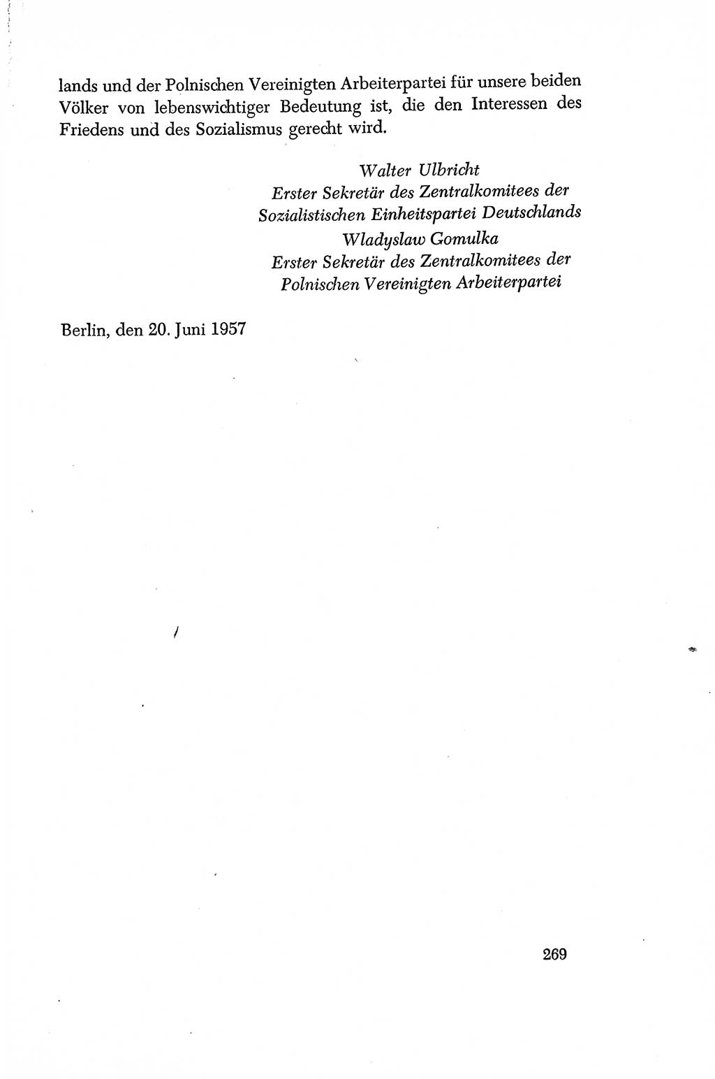 Dokumente der Sozialistischen Einheitspartei Deutschlands (SED) [Deutsche Demokratische Republik (DDR)] 1956-1957, Seite 269 (Dok. SED DDR 1956-1957, S. 269)