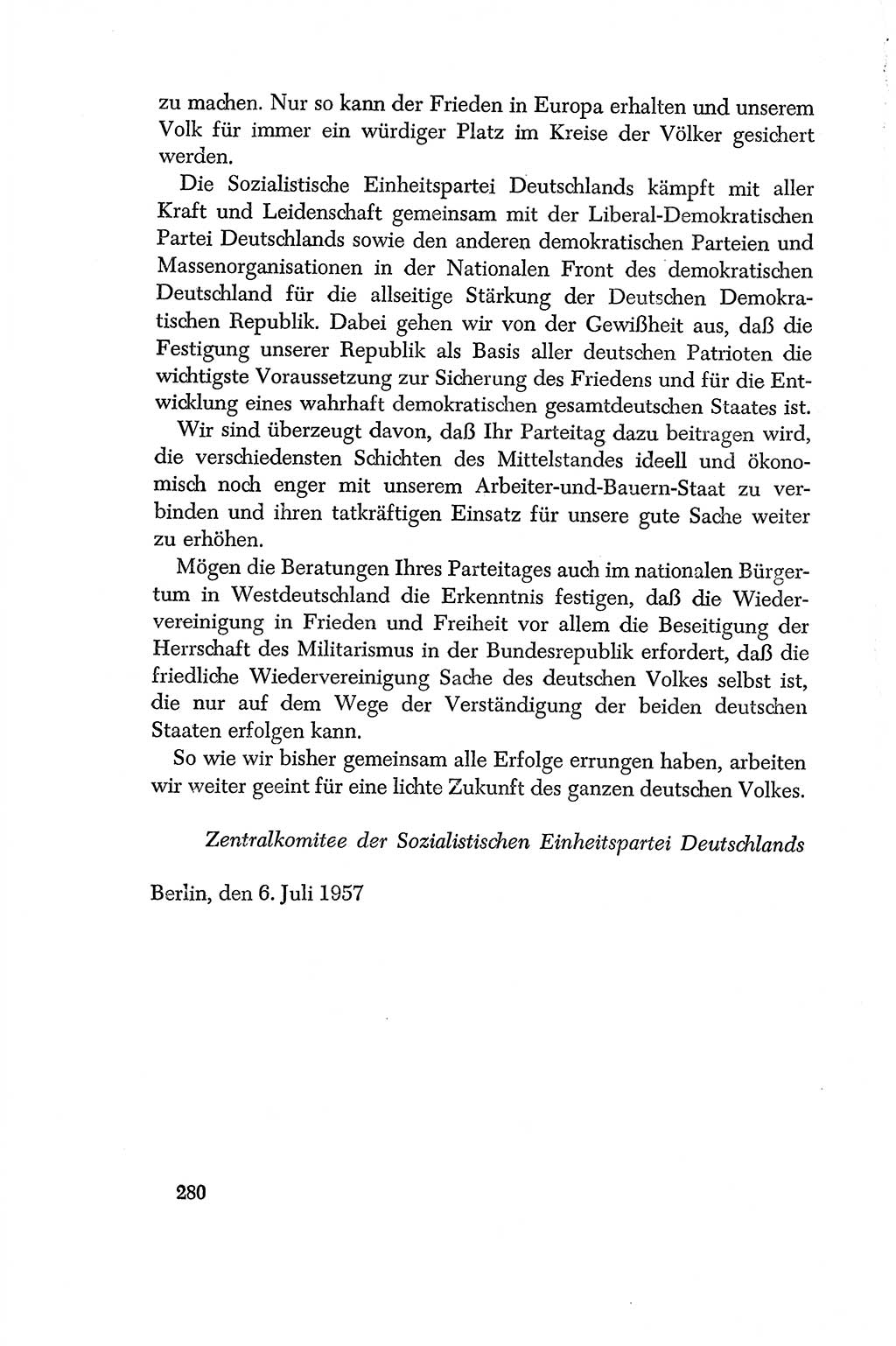 Dokumente der Sozialistischen Einheitspartei Deutschlands (SED) [Deutsche Demokratische Republik (DDR)] 1956-1957, Seite 280 (Dok. SED DDR 1956-1957, S. 280)