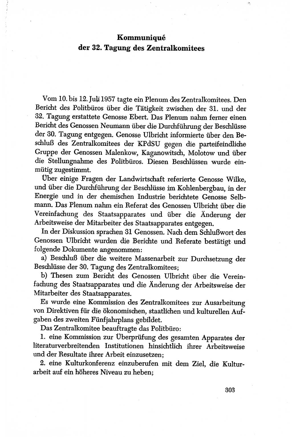 Dokumente der Sozialistischen Einheitspartei Deutschlands (SED) [Deutsche Demokratische Republik (DDR)] 1956-1957, Seite 303 (Dok. SED DDR 1956-1957, S. 303)