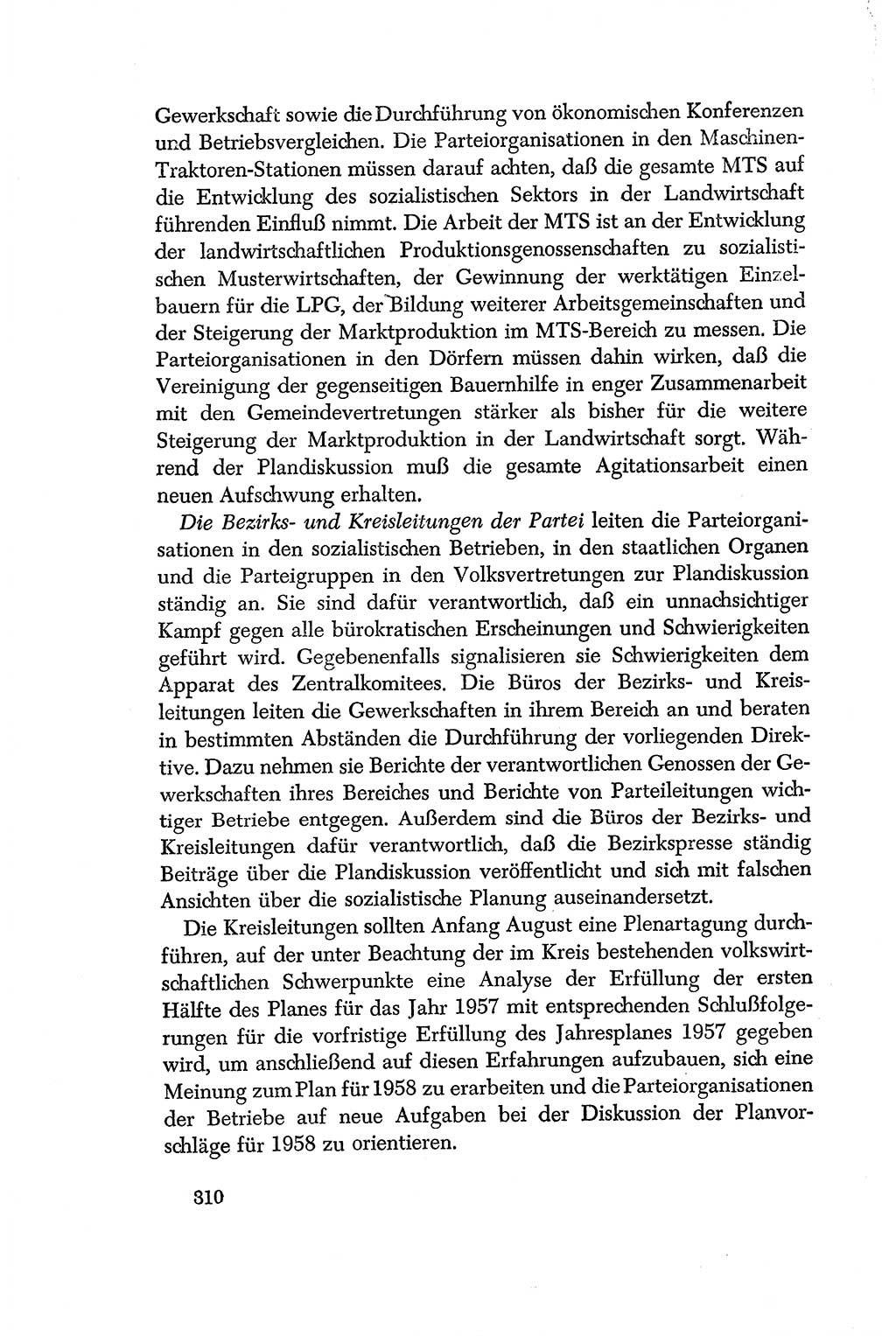 Dokumente der Sozialistischen Einheitspartei Deutschlands (SED) [Deutsche Demokratische Republik (DDR)] 1956-1957, Seite 310 (Dok. SED DDR 1956-1957, S. 310)