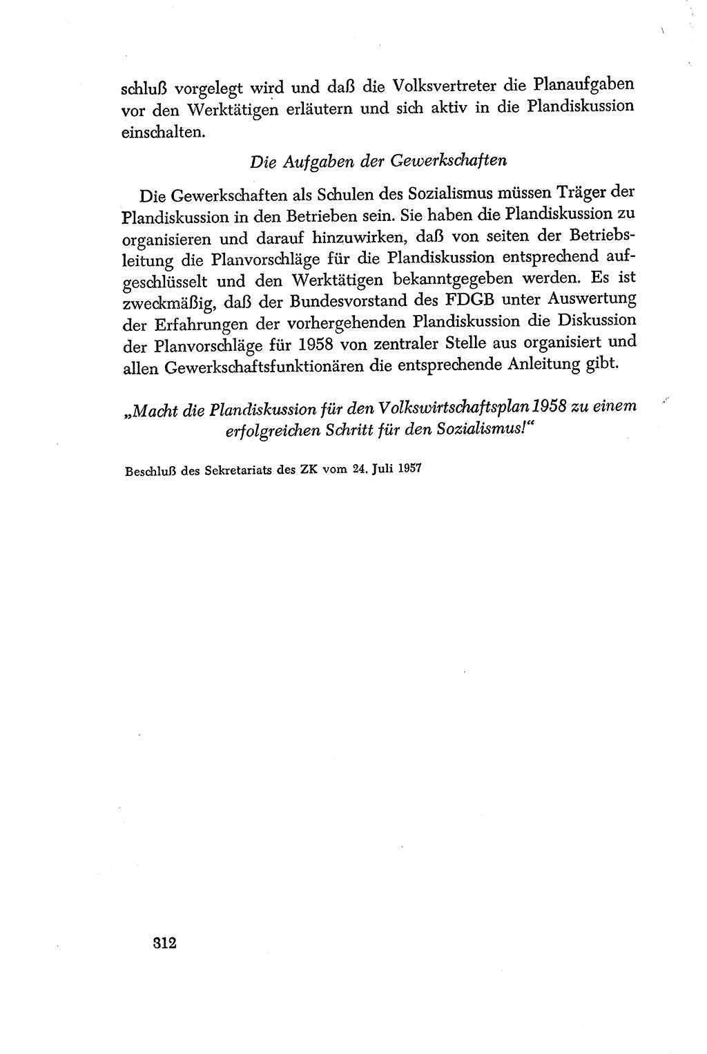 Dokumente der Sozialistischen Einheitspartei Deutschlands (SED) [Deutsche Demokratische Republik (DDR)] 1956-1957, Seite 312 (Dok. SED DDR 1956-1957, S. 312)