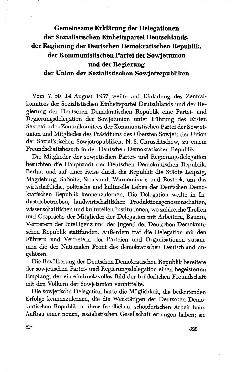 Dokumente der Sozialistischen Einheitspartei Deutschlands (SED) [Deutsche Demokratische Republik (DDR)] 1956-1957, Seite 323 (Dok. SED DDR 1956-1957, S. 323)