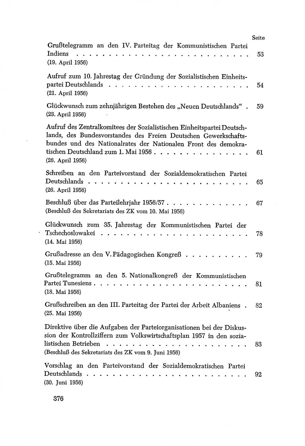 Dokumente der Sozialistischen Einheitspartei Deutschlands (SED) [Deutsche Demokratische Republik (DDR)] 1956-1957, Seite 376 (Dok. SED DDR 1956-1957, S. 376)