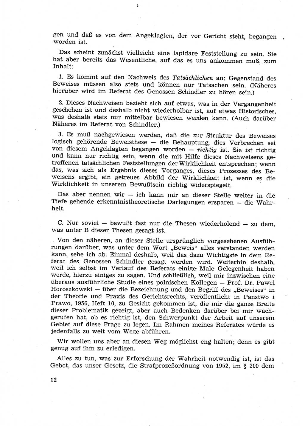 Fragen des Beweisrechts im Strafprozess [Deutsche Demokratische Republik (DDR)] 1956, Seite 12 (Fr. BeweisR. Str.-Proz. DDR 1956, S. 12)
