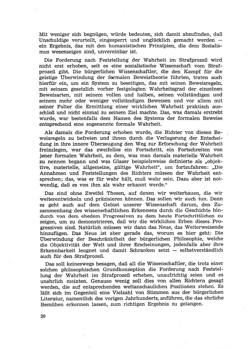 Fragen des Beweisrechts im Strafprozess [Deutsche Demokratische Republik (DDR)] 1956, Seite 20 (Fr. BeweisR. Str.-Proz. DDR 1956, S. 20)