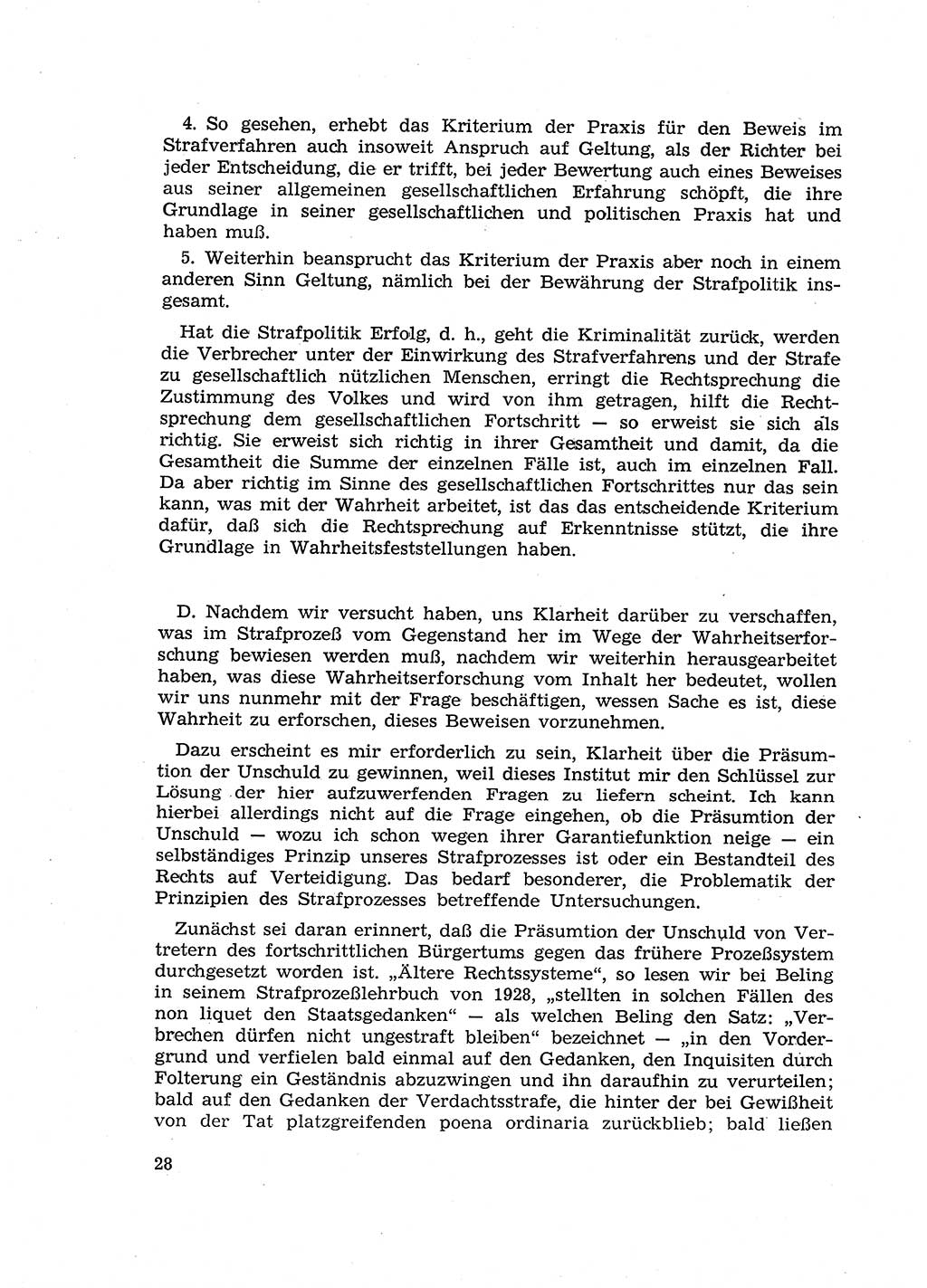 Fragen des Beweisrechts im Strafprozess [Deutsche Demokratische Republik (DDR)] 1956, Seite 28 (Fr. BeweisR. Str.-Proz. DDR 1956, S. 28)