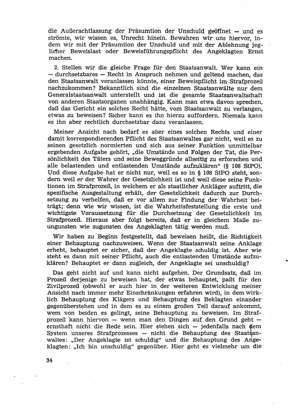 Fragen des Beweisrechts im Strafprozess [Deutsche Demokratische Republik (DDR)] 1956, Seite 34 (Fr. BeweisR. Str.-Proz. DDR 1956, S. 34)