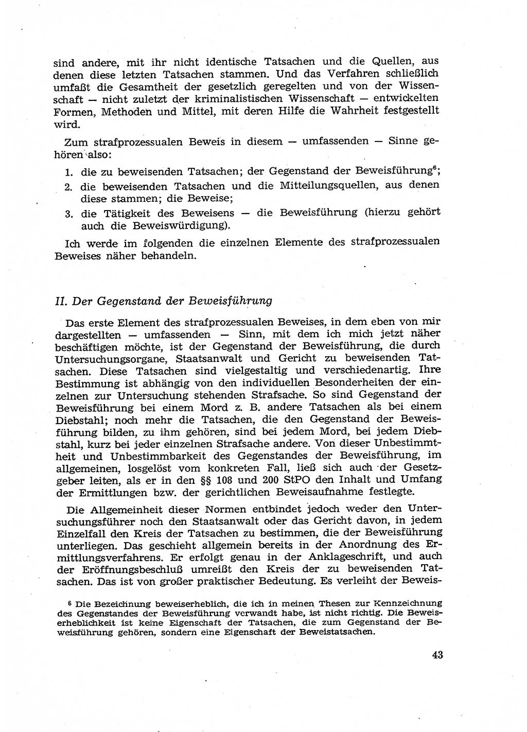 Fragen des Beweisrechts im Strafprozess [Deutsche Demokratische Republik (DDR)] 1956, Seite 43 (Fr. BeweisR. Str.-Proz. DDR 1956, S. 43)