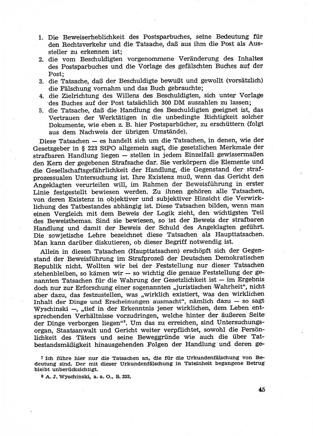 Fragen des Beweisrechts im Strafprozess [Deutsche Demokratische Republik (DDR)] 1956, Seite 45 (Fr. BeweisR. Str.-Proz. DDR 1956, S. 45)