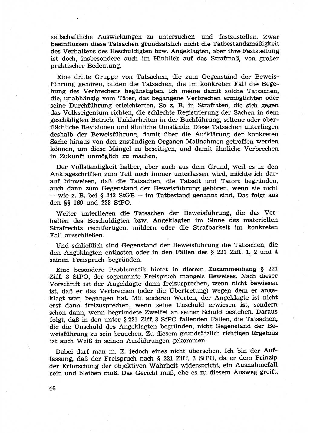 Fragen des Beweisrechts im Strafprozess [Deutsche Demokratische Republik (DDR)] 1956, Seite 46 (Fr. BeweisR. Str.-Proz. DDR 1956, S. 46)