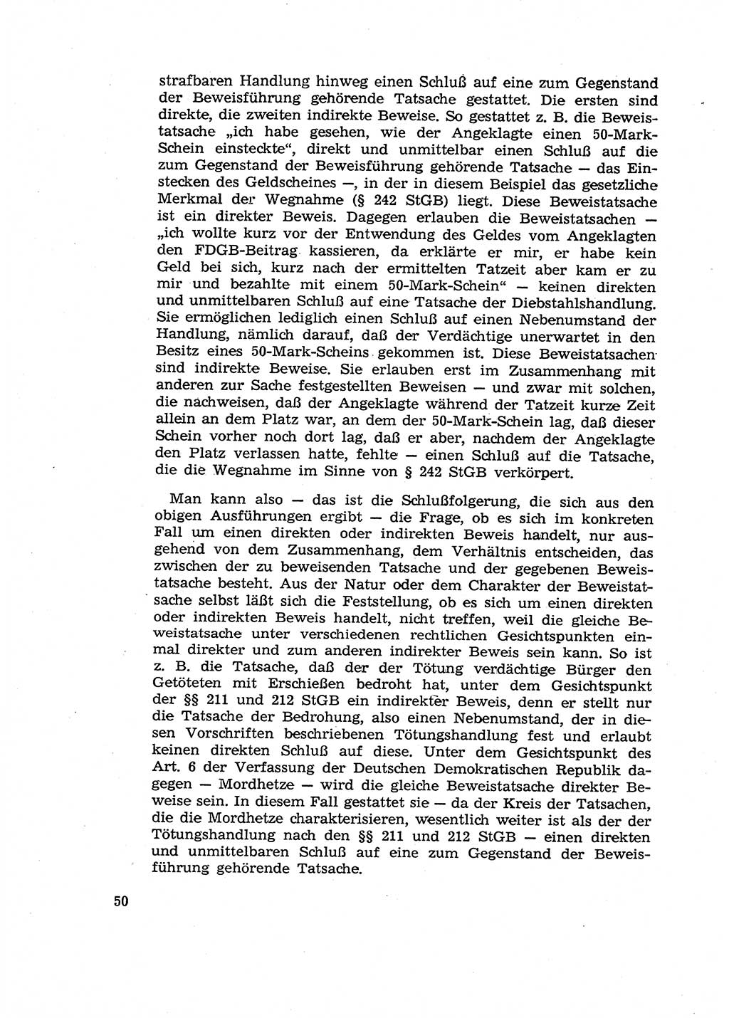 Fragen des Beweisrechts im Strafprozess [Deutsche Demokratische Republik (DDR)] 1956, Seite 50 (Fr. BeweisR. Str.-Proz. DDR 1956, S. 50)