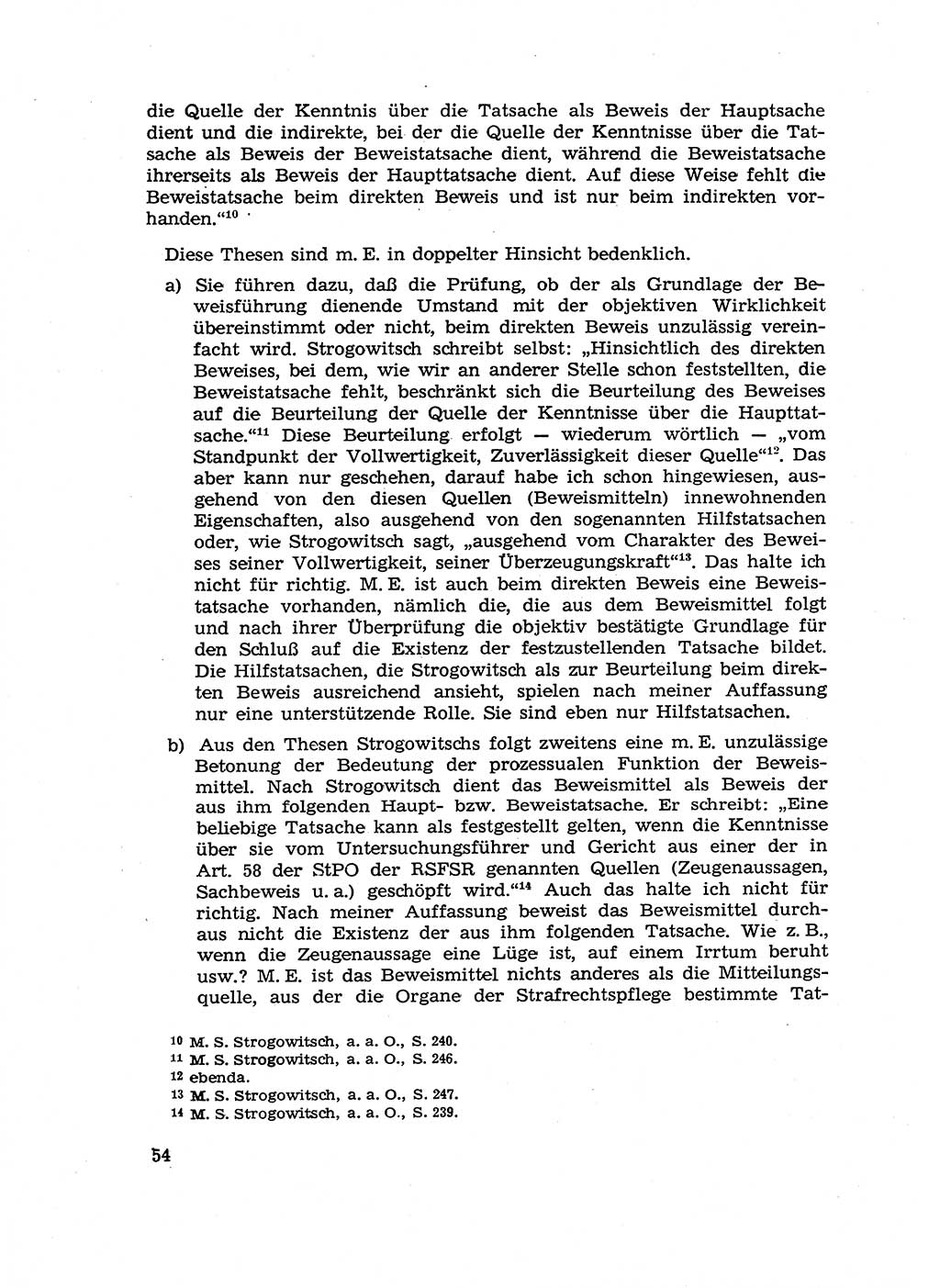 Fragen des Beweisrechts im Strafprozess [Deutsche Demokratische Republik (DDR)] 1956, Seite 54 (Fr. BeweisR. Str.-Proz. DDR 1956, S. 54)