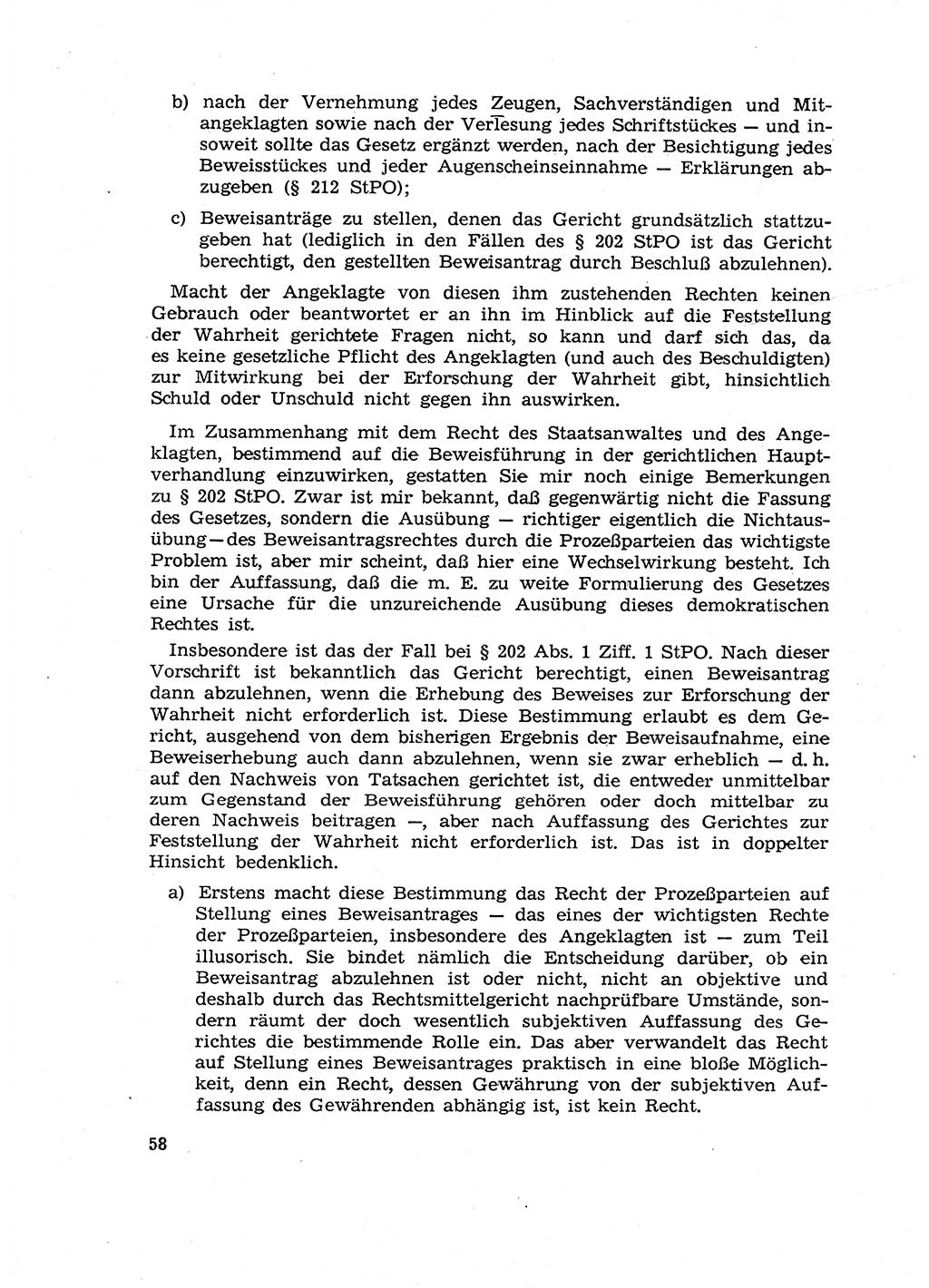 Fragen des Beweisrechts im Strafprozess [Deutsche Demokratische Republik (DDR)] 1956, Seite 58 (Fr. BeweisR. Str.-Proz. DDR 1956, S. 58)