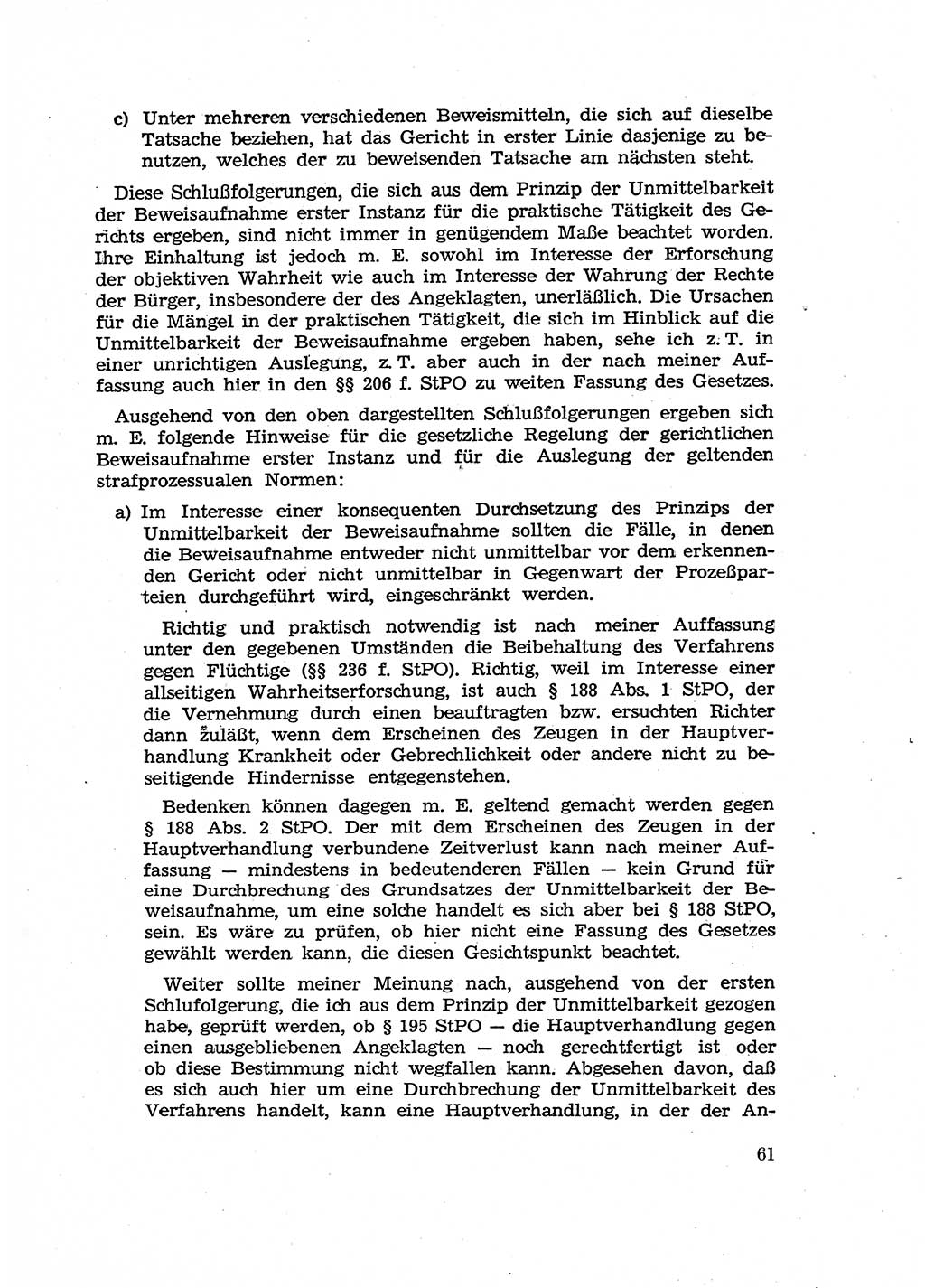 Fragen des Beweisrechts im Strafprozess [Deutsche Demokratische Republik (DDR)] 1956, Seite 61 (Fr. BeweisR. Str.-Proz. DDR 1956, S. 61)