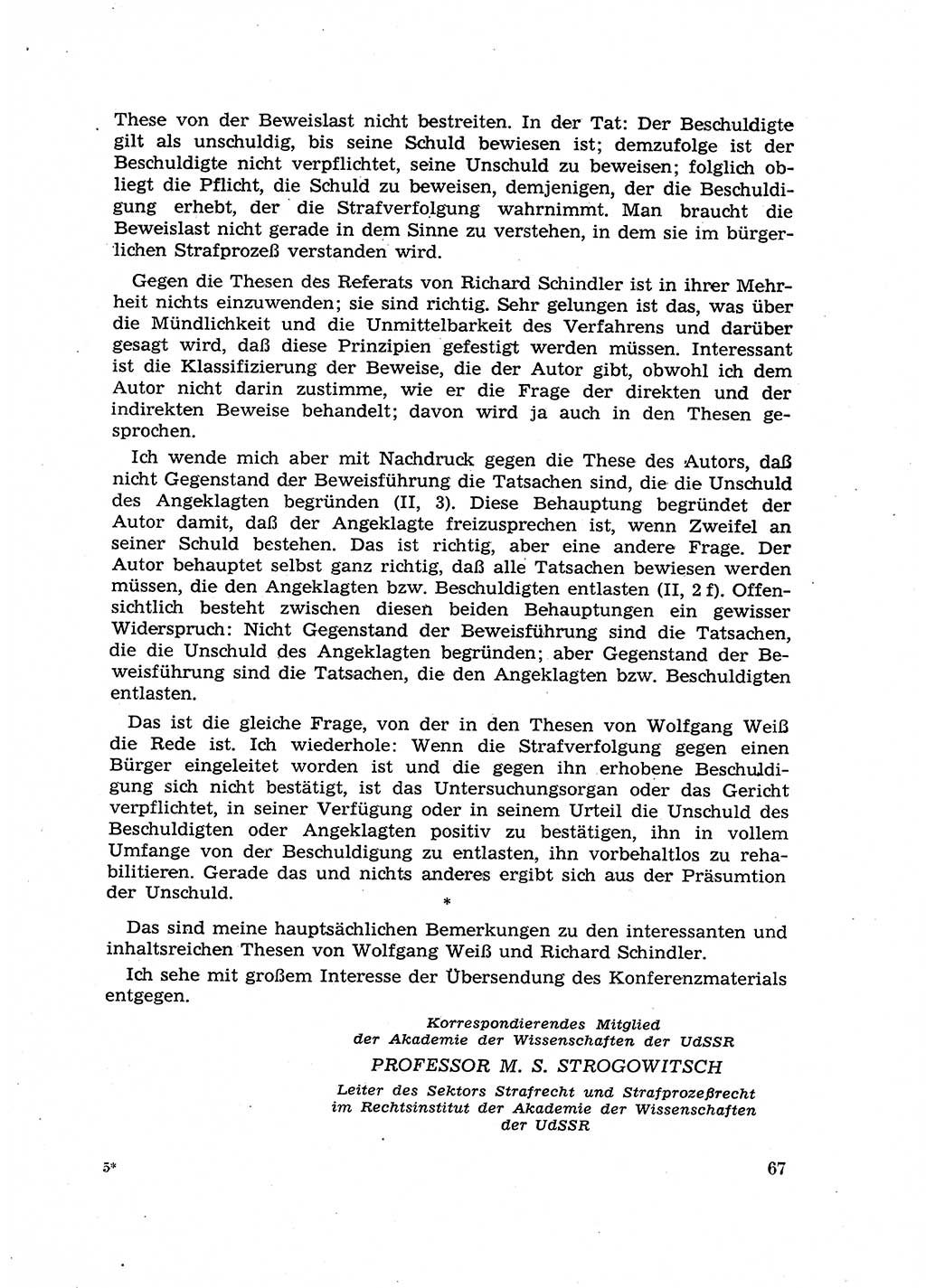 Fragen des Beweisrechts im Strafprozess [Deutsche Demokratische Republik (DDR)] 1956, Seite 67 (Fr. BeweisR. Str.-Proz. DDR 1956, S. 67)
