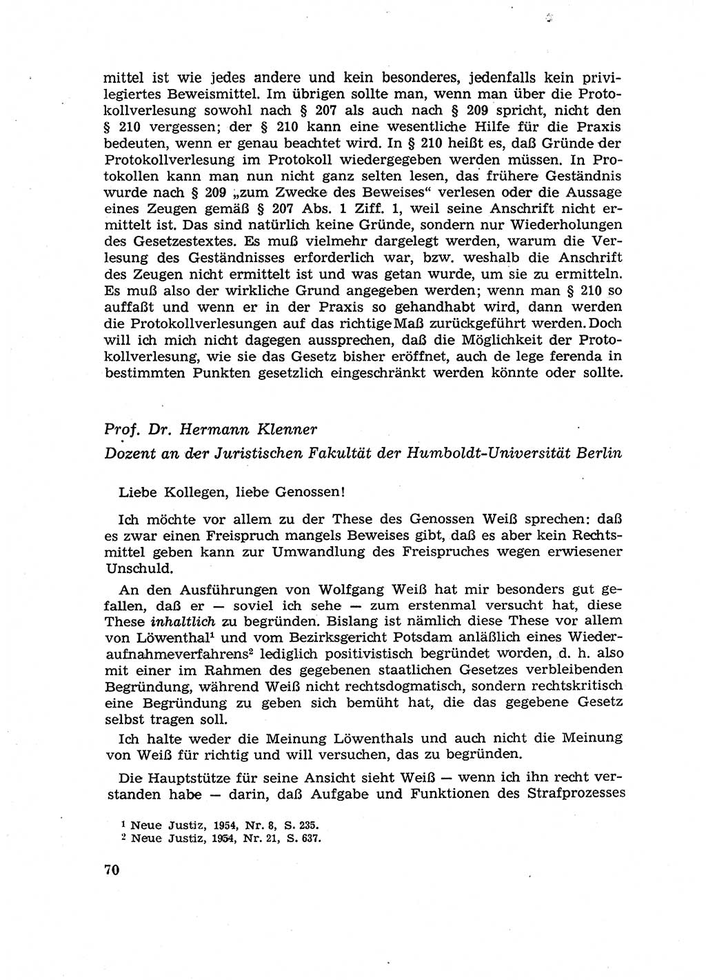 Fragen des Beweisrechts im Strafprozess [Deutsche Demokratische Republik (DDR)] 1956, Seite 70 (Fr. BeweisR. Str.-Proz. DDR 1956, S. 70)