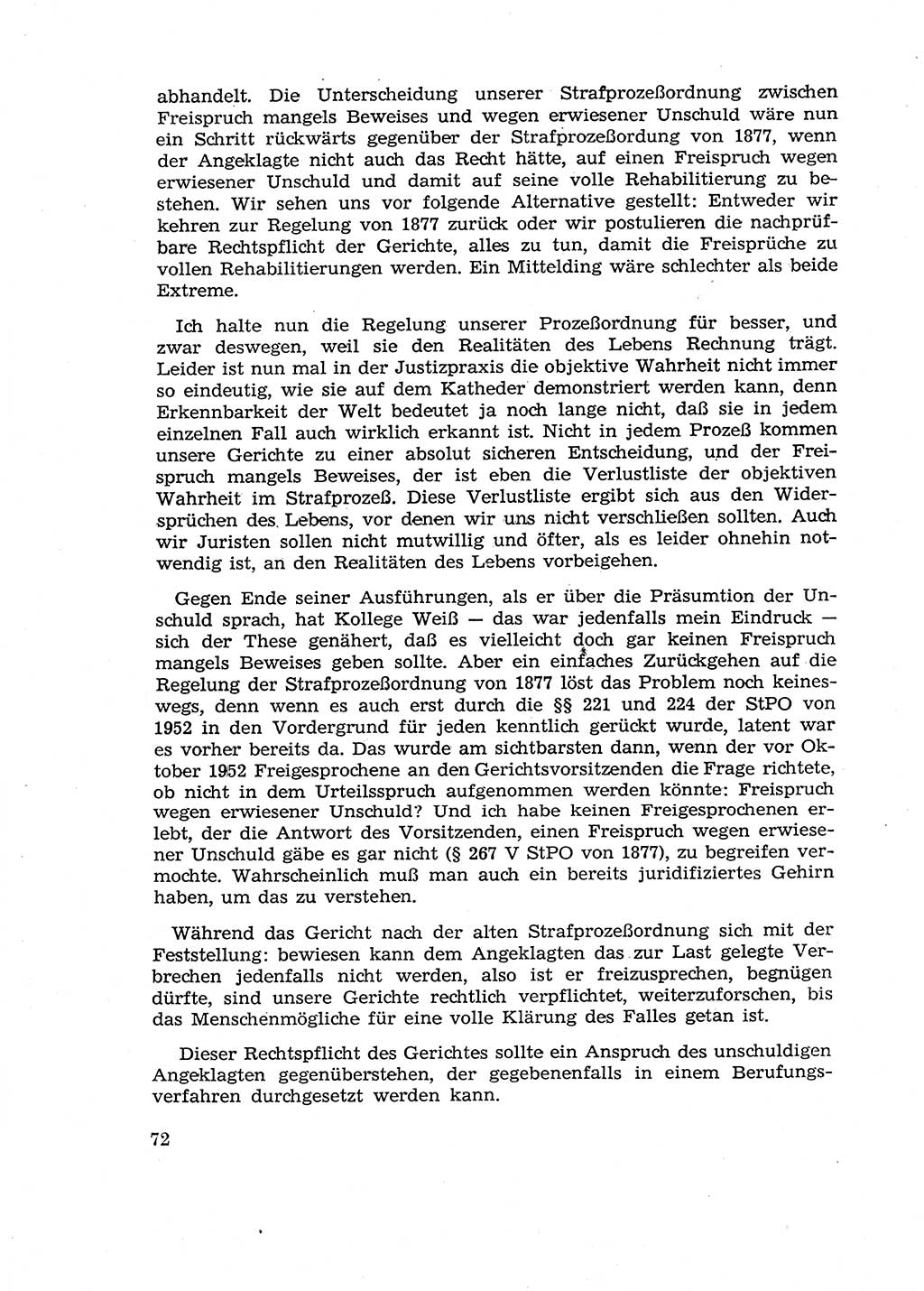 Fragen des Beweisrechts im Strafprozess [Deutsche Demokratische Republik (DDR)] 1956, Seite 72 (Fr. BeweisR. Str.-Proz. DDR 1956, S. 72)