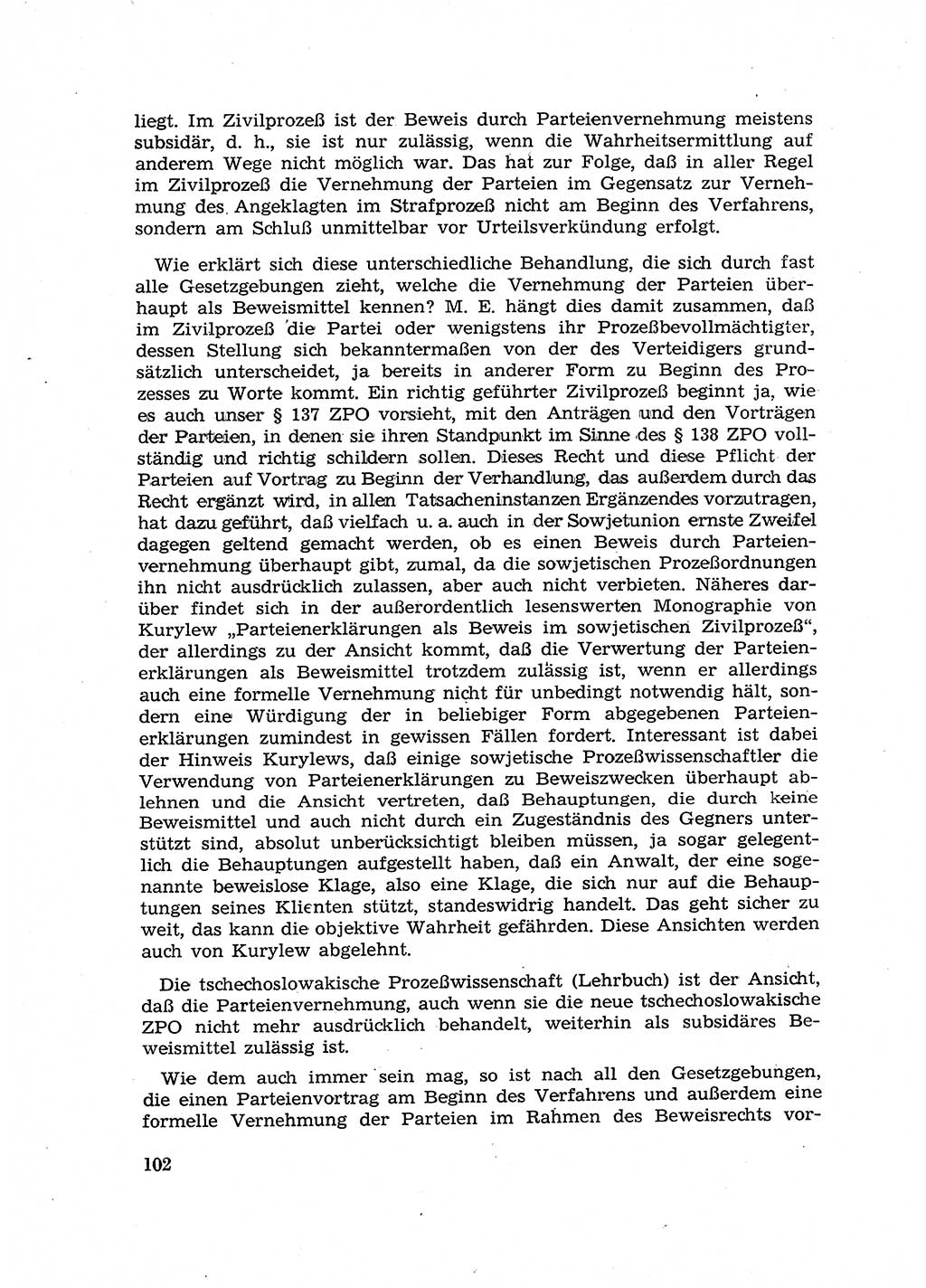 Fragen des Beweisrechts im Strafprozess [Deutsche Demokratische Republik (DDR)] 1956, Seite 102 (Fr. BeweisR. Str.-Proz. DDR 1956, S. 102)