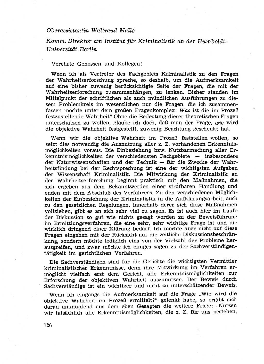 Fragen des Beweisrechts im Strafprozess [Deutsche Demokratische Republik (DDR)] 1956, Seite 126 (Fr. BeweisR. Str.-Proz. DDR 1956, S. 126)