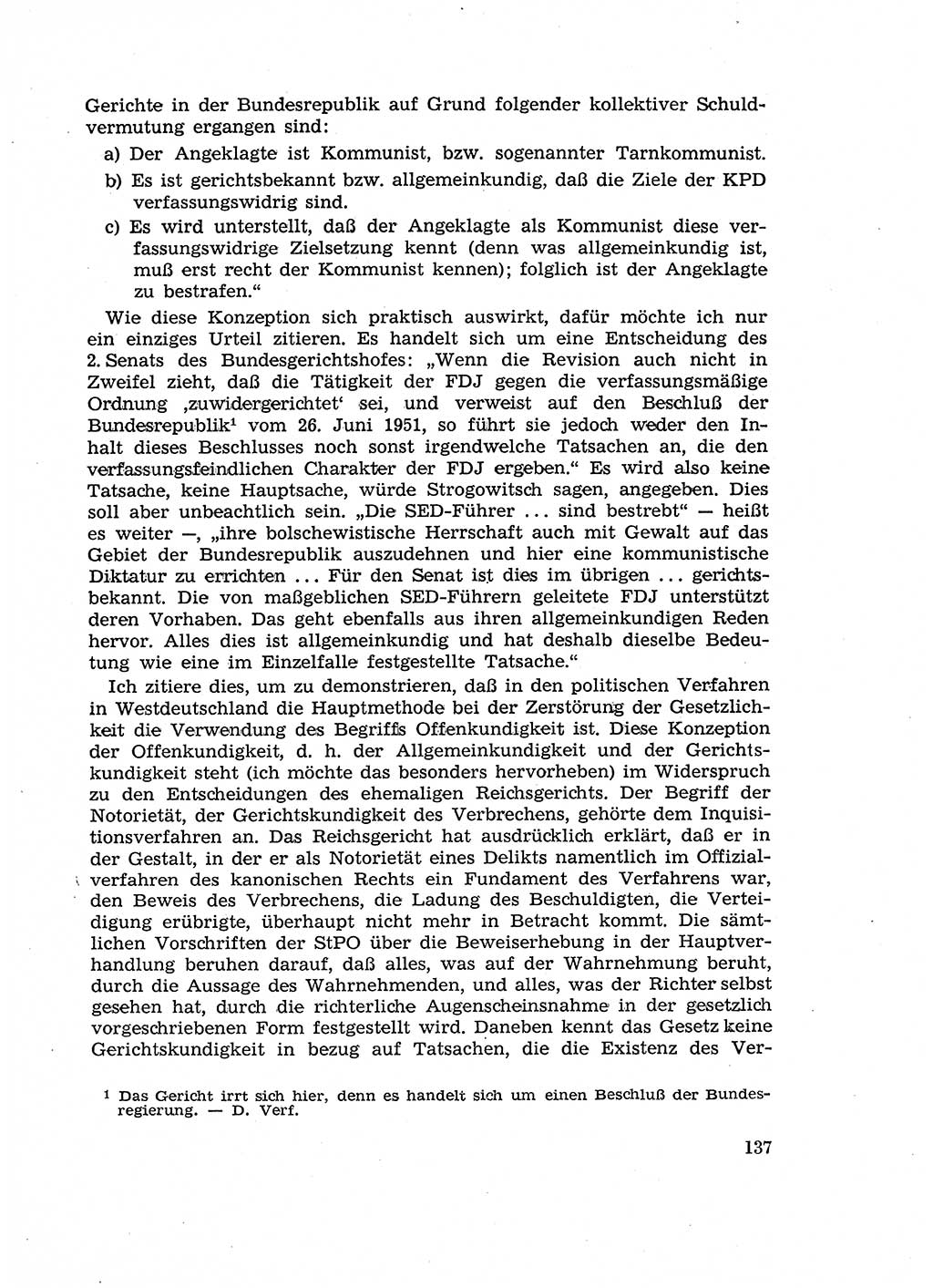 Fragen des Beweisrechts im Strafprozess [Deutsche Demokratische Republik (DDR)] 1956, Seite 137 (Fr. BeweisR. Str.-Proz. DDR 1956, S. 137)