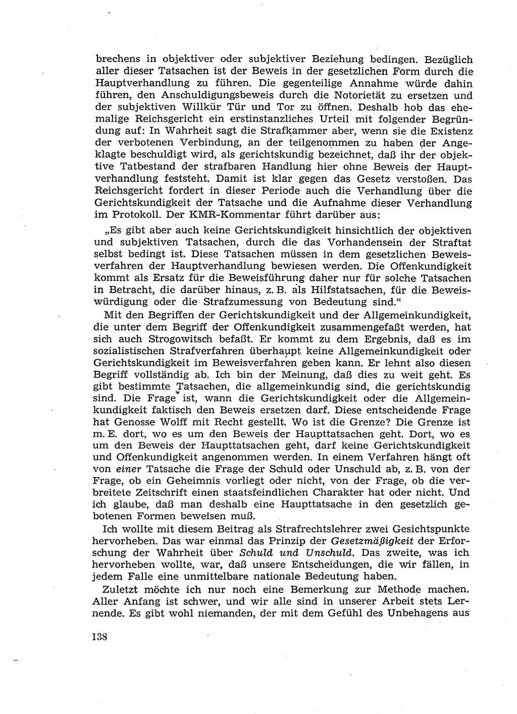 Fragen des Beweisrechts im Strafprozess [Deutsche Demokratische Republik (DDR)] 1956, Seite 138 (Fr. BeweisR. Str.-Proz. DDR 1956, S. 138)