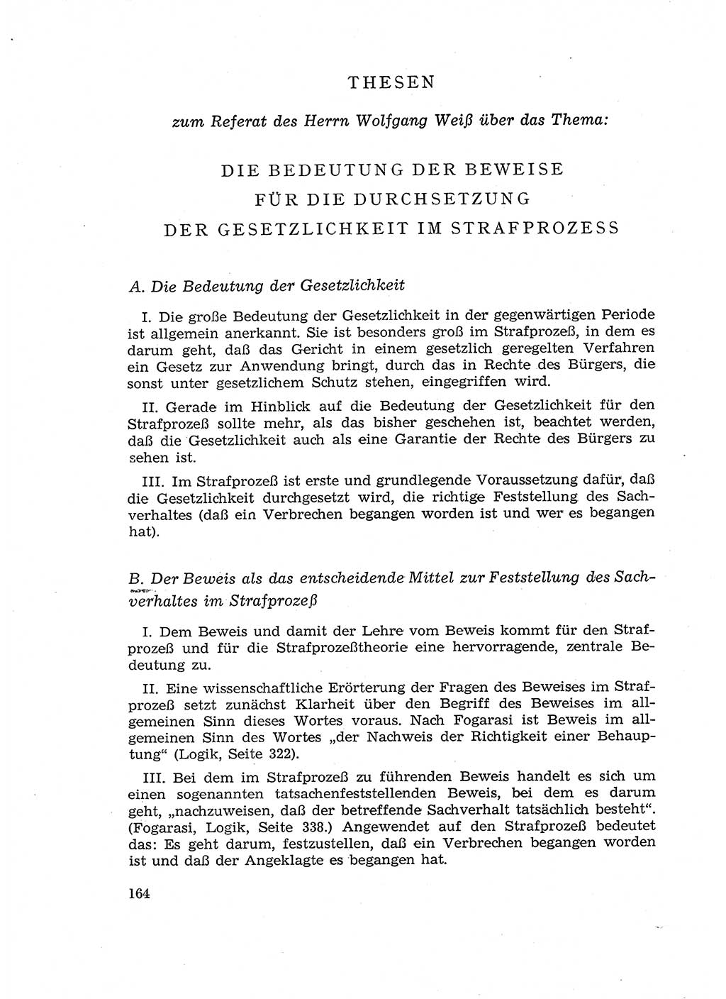 Fragen des Beweisrechts im Strafprozess [Deutsche Demokratische Republik (DDR)] 1956, Seite 164 (Fr. BeweisR. Str.-Proz. DDR 1956, S. 164)