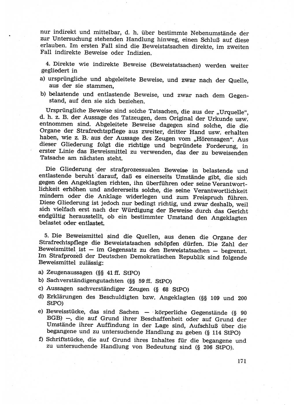 Fragen des Beweisrechts im Strafprozess [Deutsche Demokratische Republik (DDR)] 1956, Seite 171 (Fr. BeweisR. Str.-Proz. DDR 1956, S. 171)