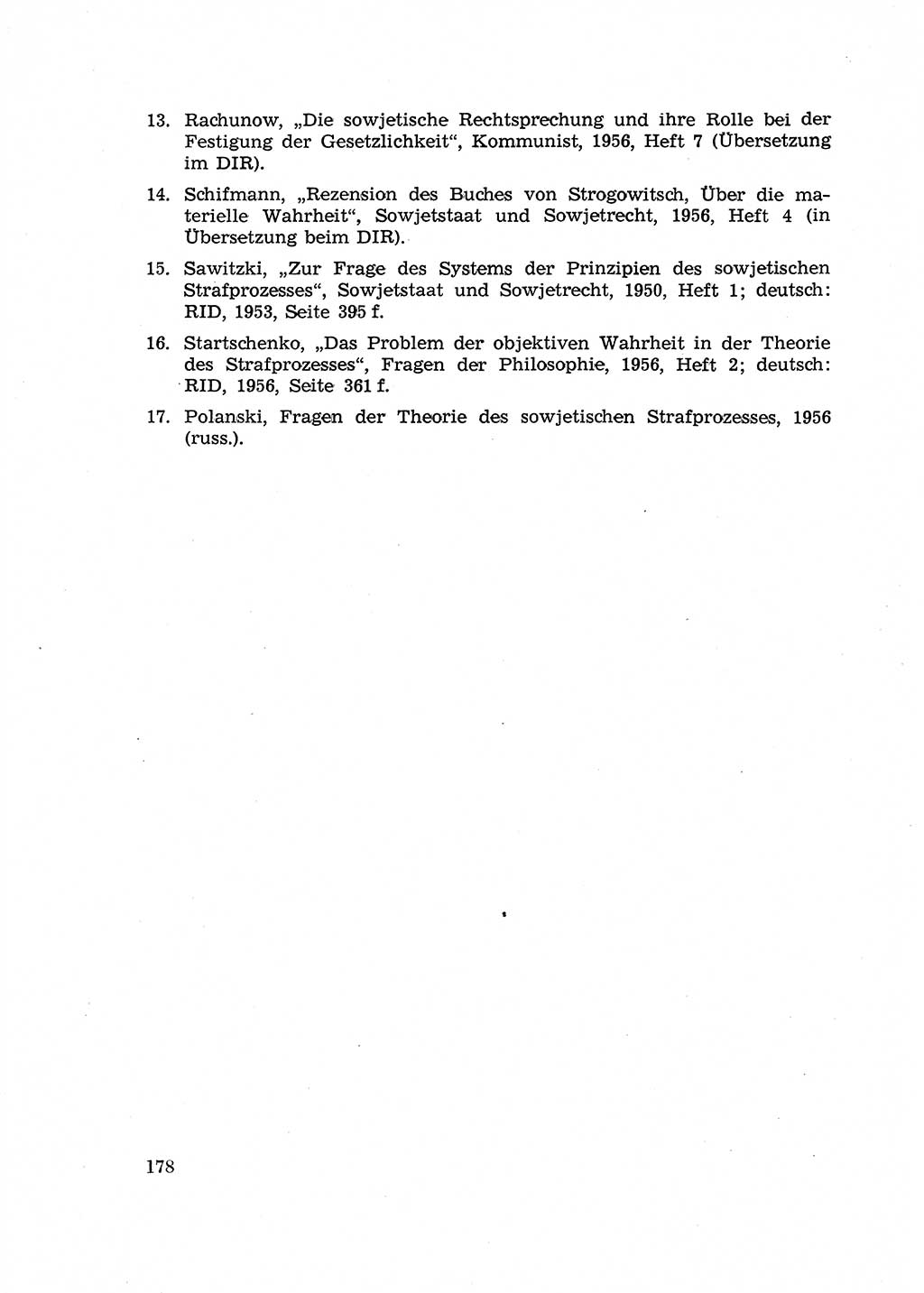 Fragen des Beweisrechts im Strafprozess [Deutsche Demokratische Republik (DDR)] 1956, Seite 178 (Fr. BeweisR. Str.-Proz. DDR 1956, S. 178)