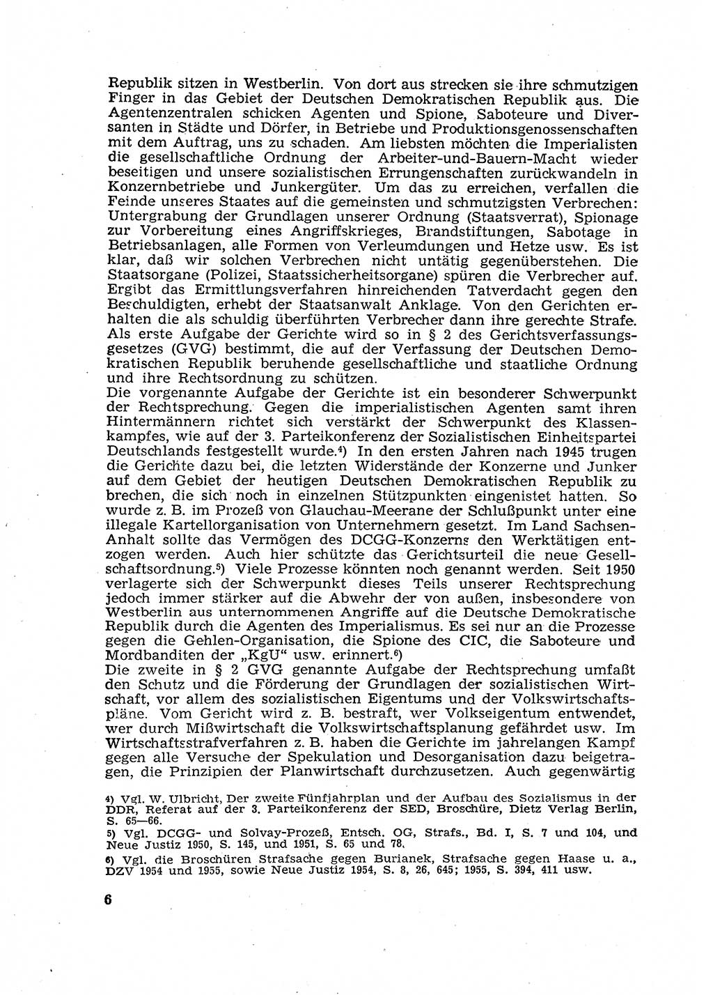 Gericht und Rechtsprechung in der Deutschen Demokratischen Republik (DDR) 1956, Seite 6 (Ger. Rechtspr. DDR 1956, S. 6)
