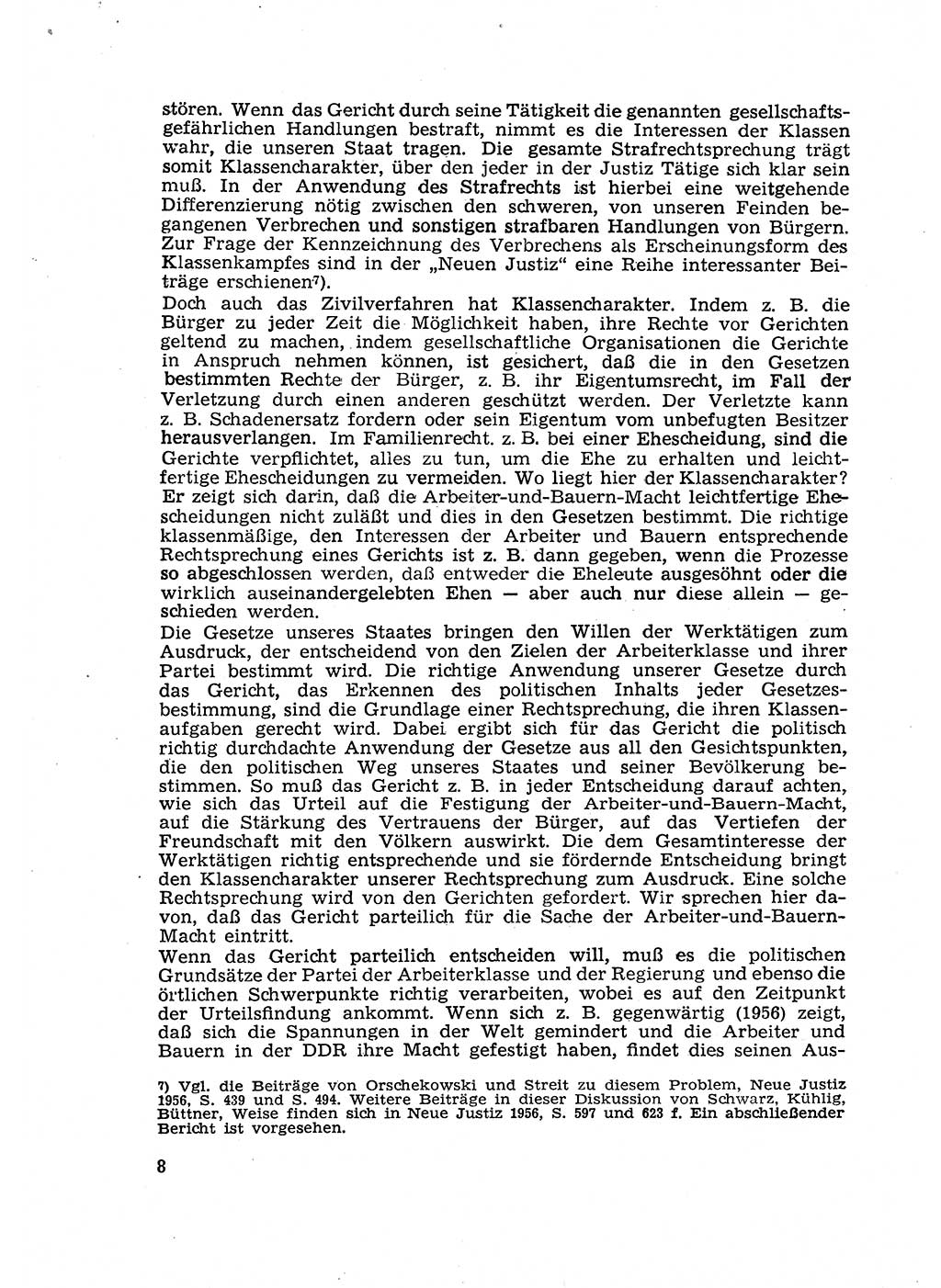 Gericht und Rechtsprechung in der Deutschen Demokratischen Republik (DDR) 1956, Seite 8 (Ger. Rechtspr. DDR 1956, S. 8)