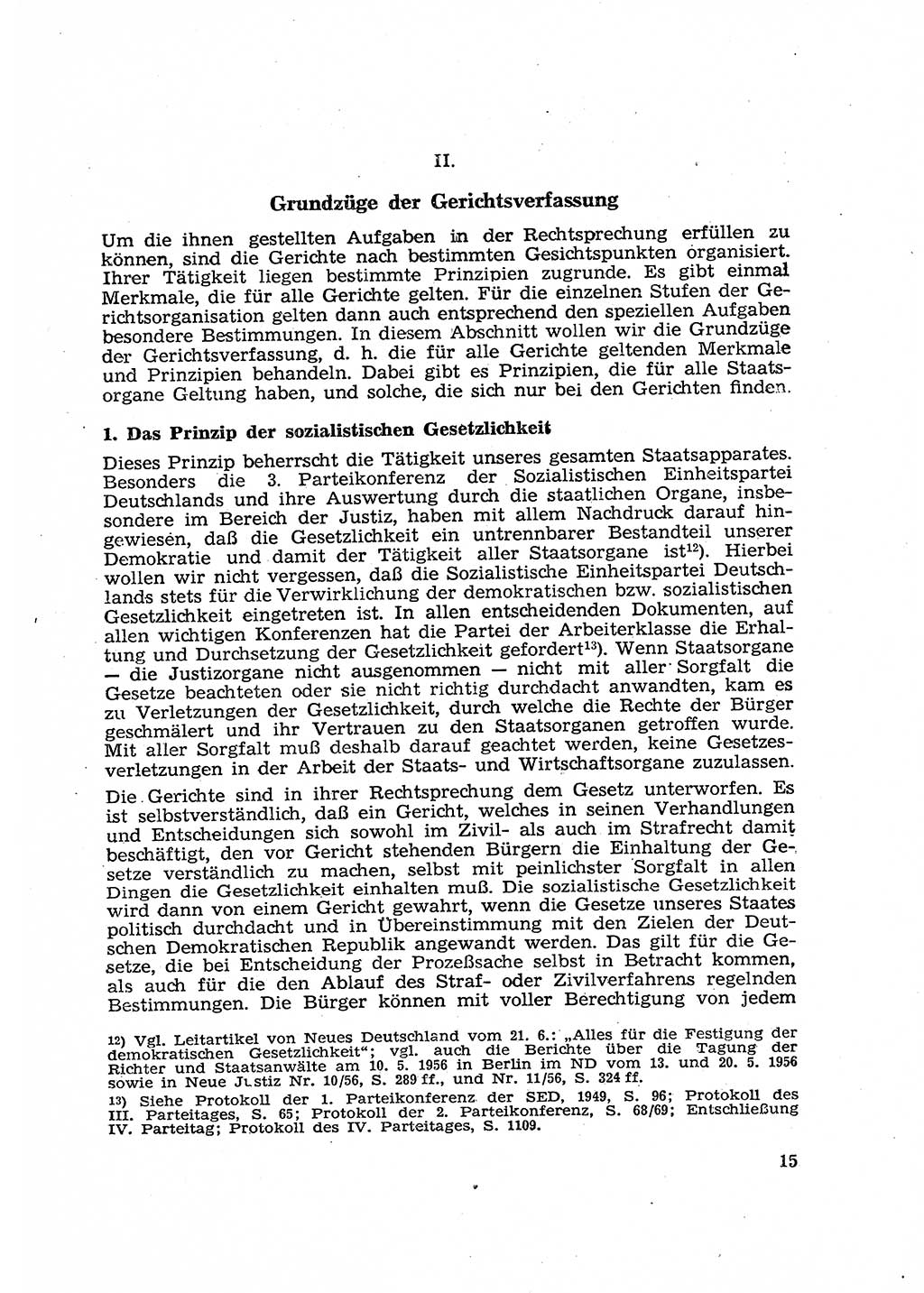 Gericht und Rechtsprechung in der Deutschen Demokratischen Republik (DDR) 1956, Seite 15 (Ger. Rechtspr. DDR 1956, S. 15)