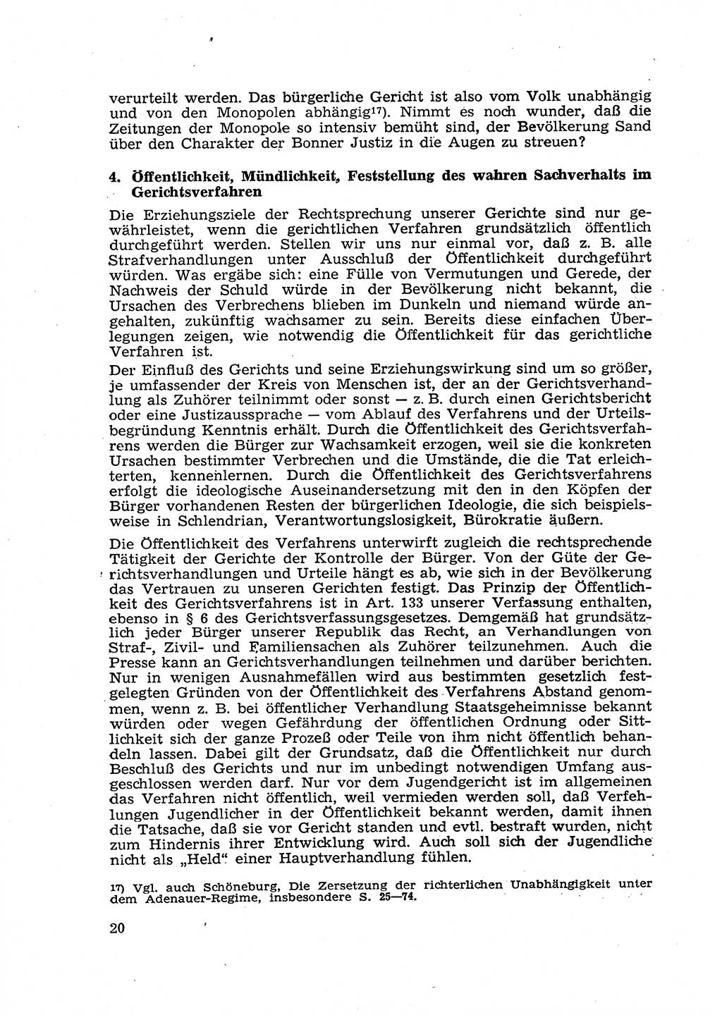 Gericht und Rechtsprechung in der Deutschen Demokratischen Republik (DDR) 1956, Seite 20 (Ger. Rechtspr. DDR 1956, S. 20)